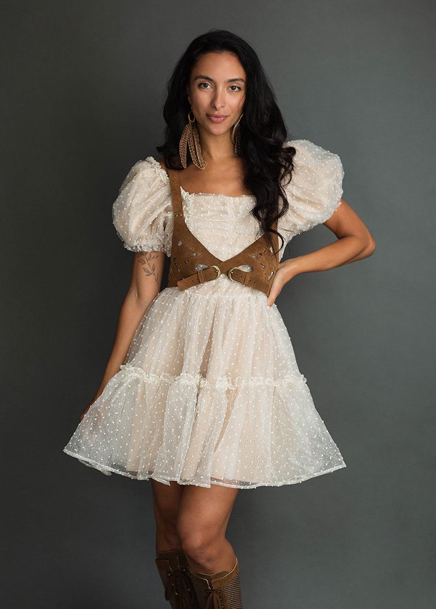 Perla Dress in Cream Dot Female Product Image