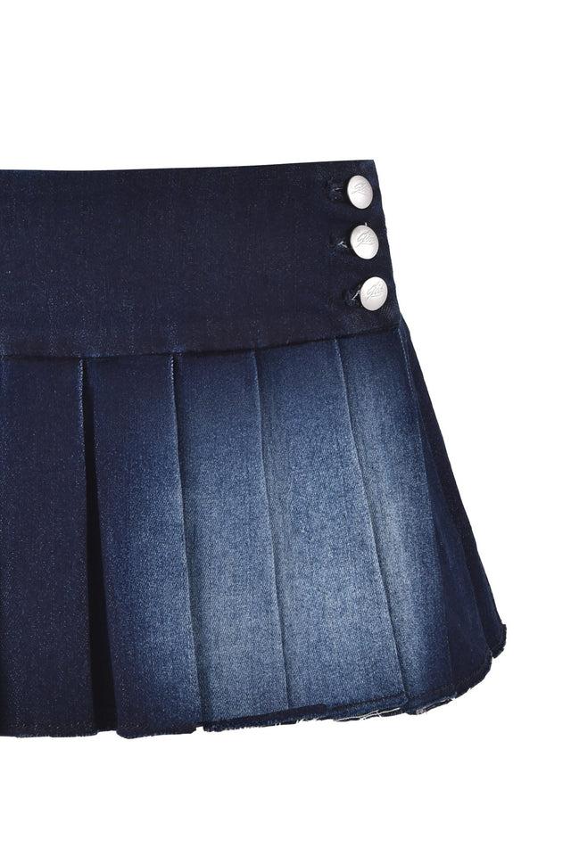 REMINI DENIM SKORT - DARK DENIM BLUE Product Image