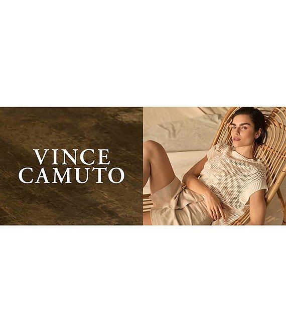Vince Camuto Sweater Pointelle Crew Neck Short Sleeve Vest Product Image