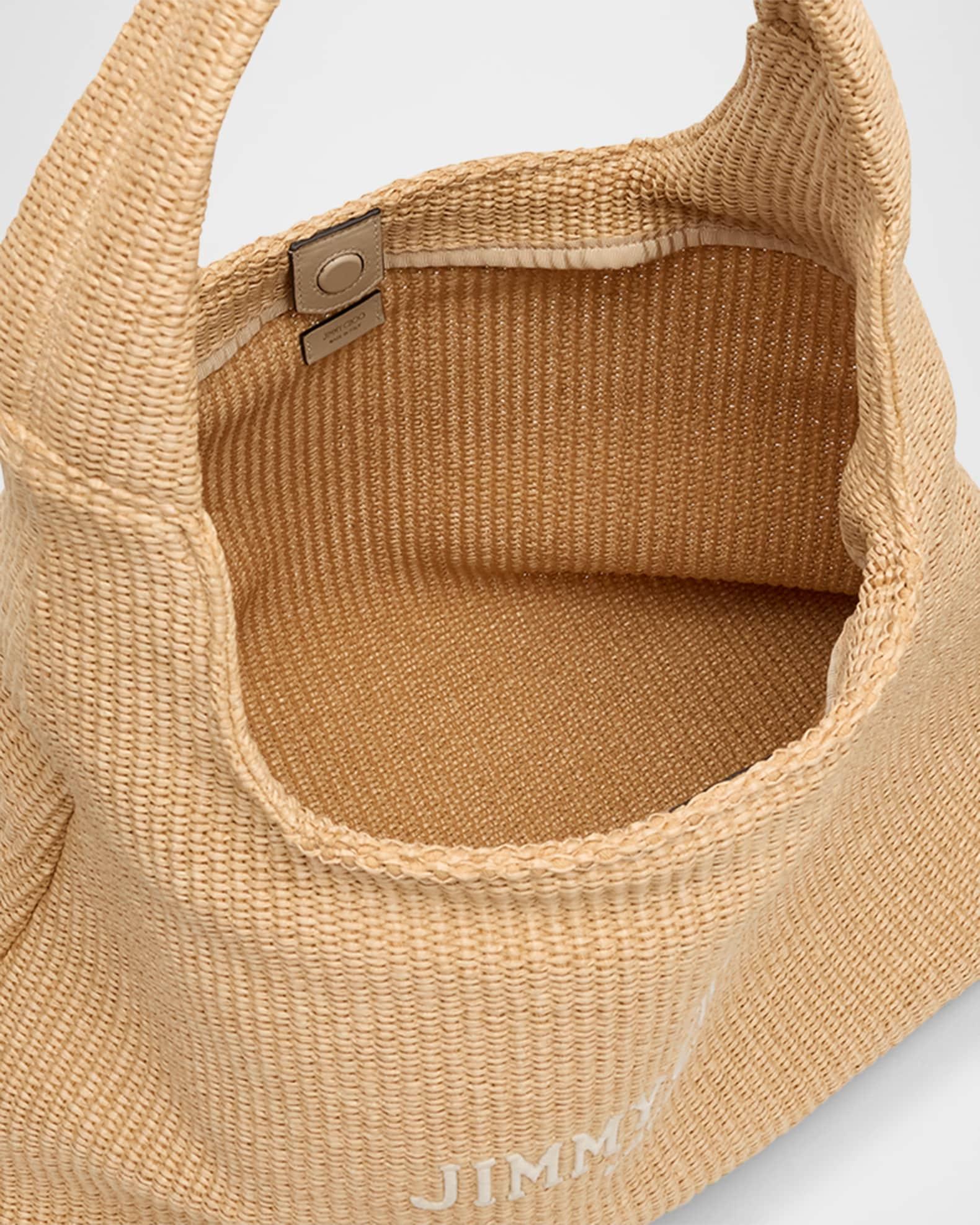 Beach Logo-Embroidered Raffia Hobo Bag Product Image