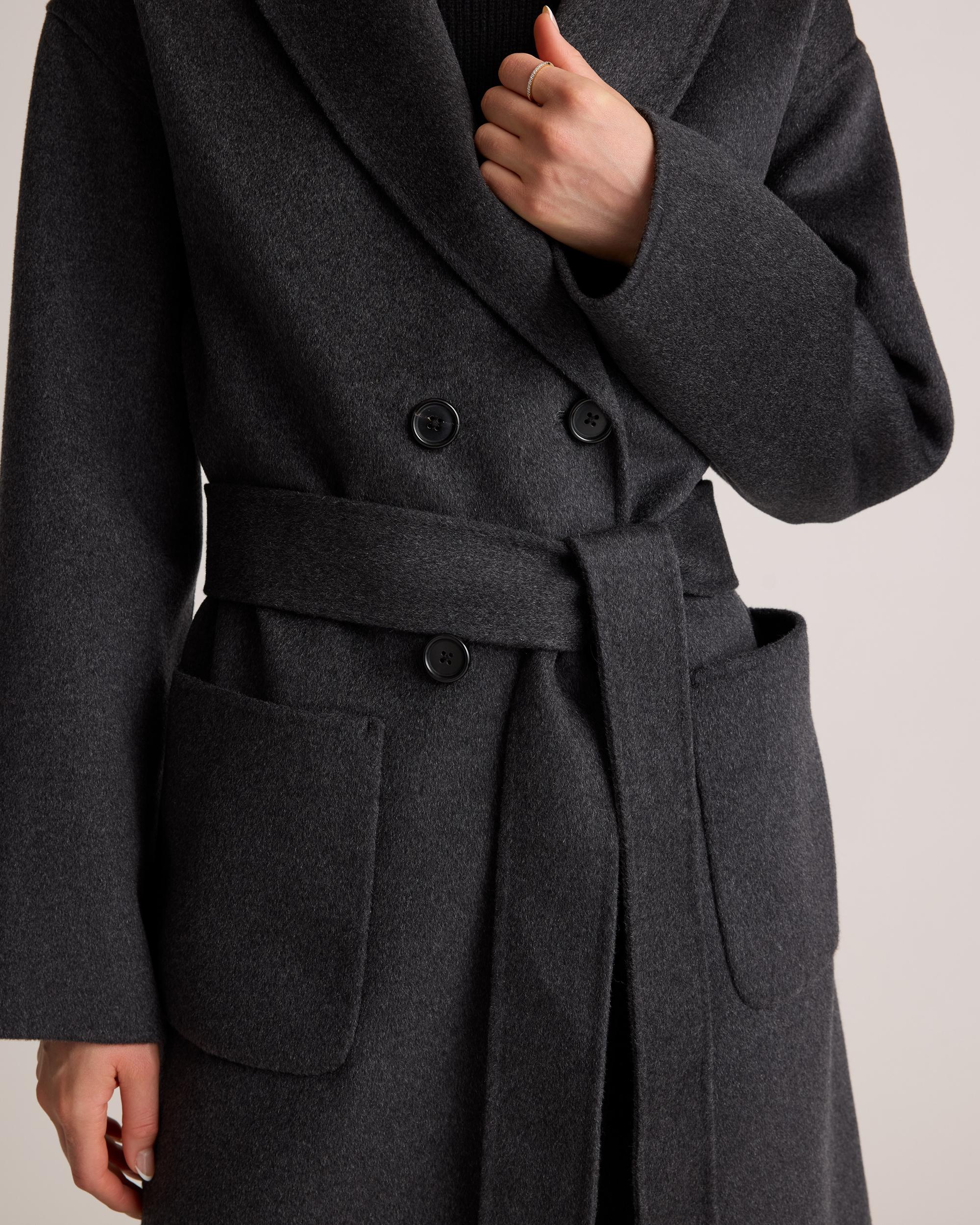 Quince | Women's 100% Mongolian Cashmere Double-Faced Double-Breasted Wrap Coat Product Image