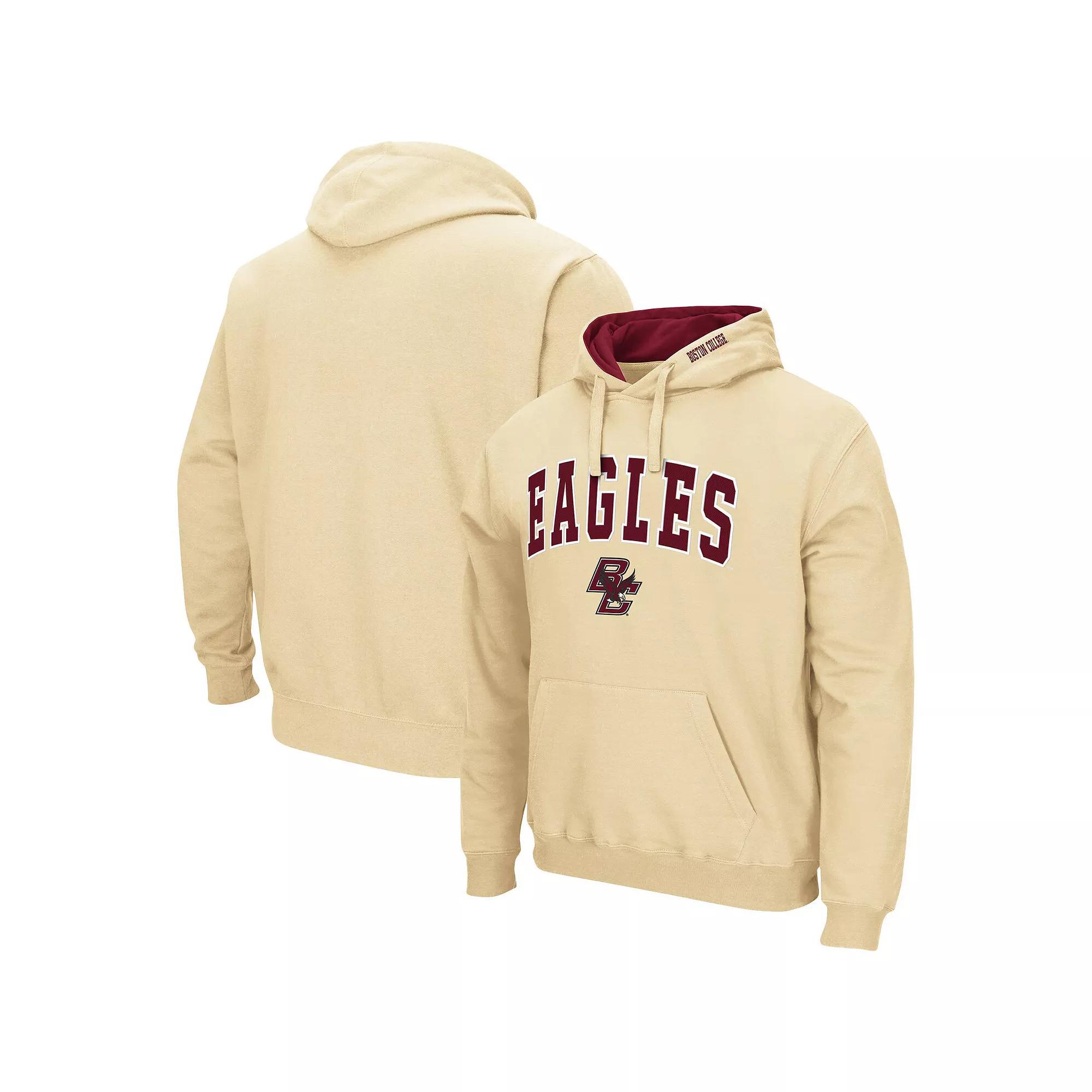 Men's Colosseum Gold Boston College Eagles Arch and Logo Pullover Hoodie,  Product Image