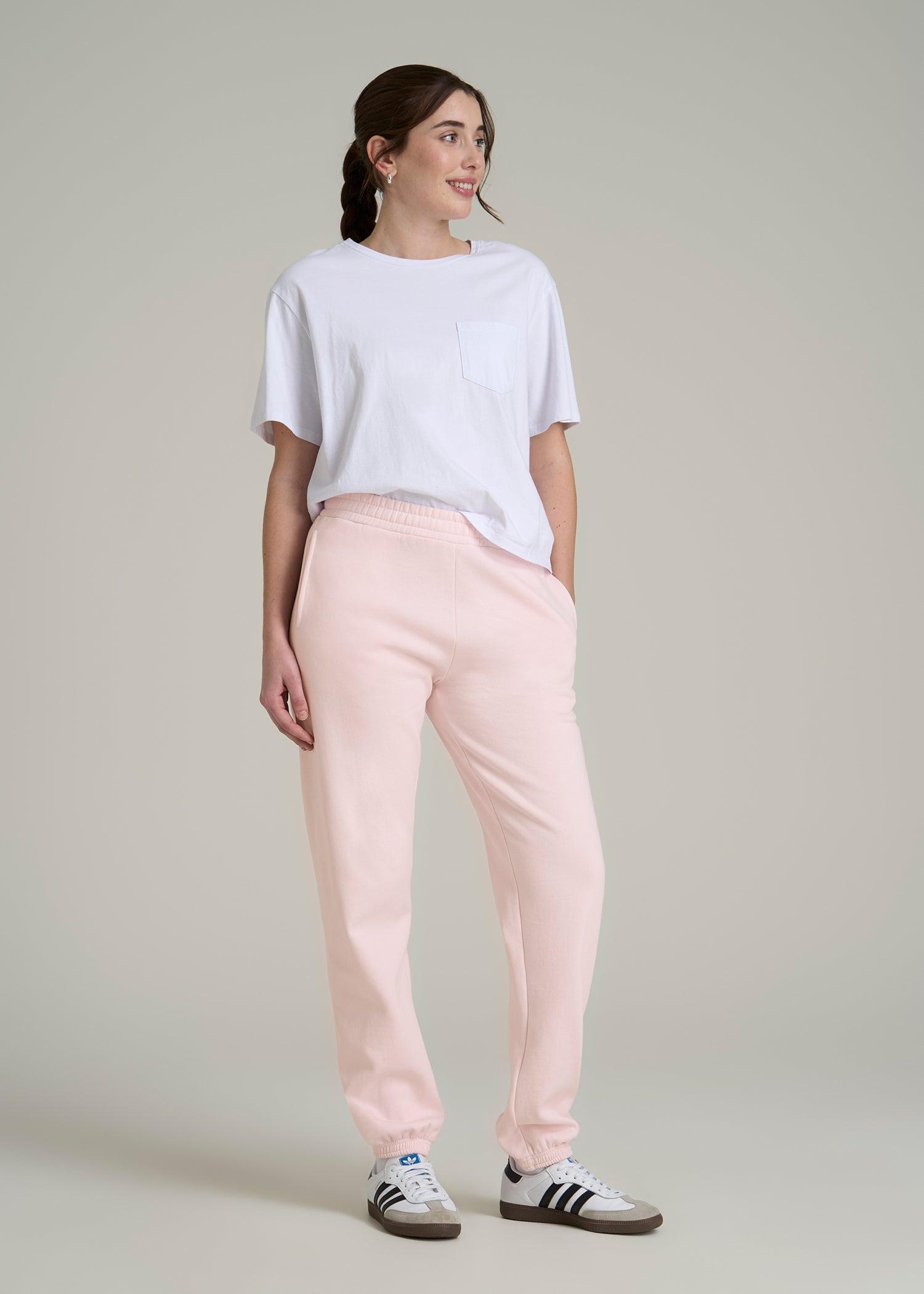 Wearever Fleece Relaxed Sweatpants for Tall Women in Barely Pink Female Product Image