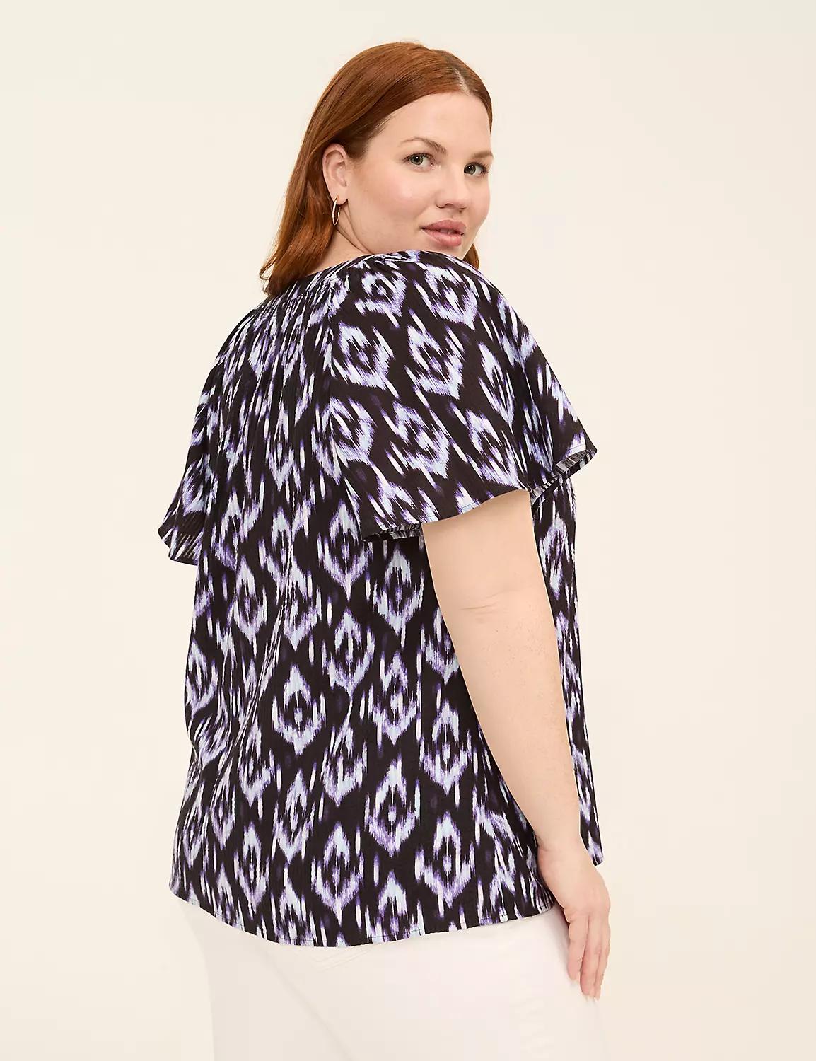 Swing Flutter-Sleeve Popover Blouse Product Image
