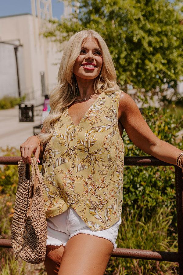 Vacay Bound Linen-Blend Vest Top Curves Product Image