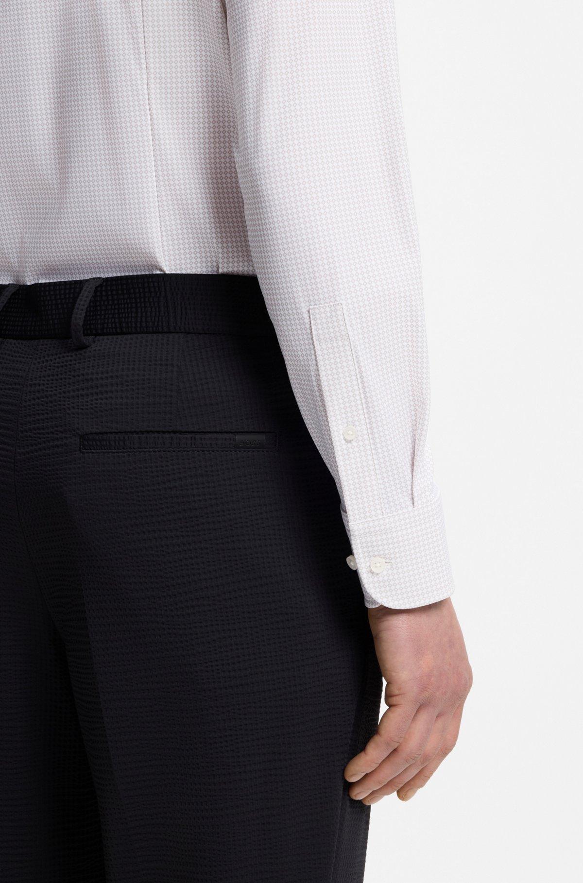 Printed slim-fit shirt in performance-stretch jersey Product Image