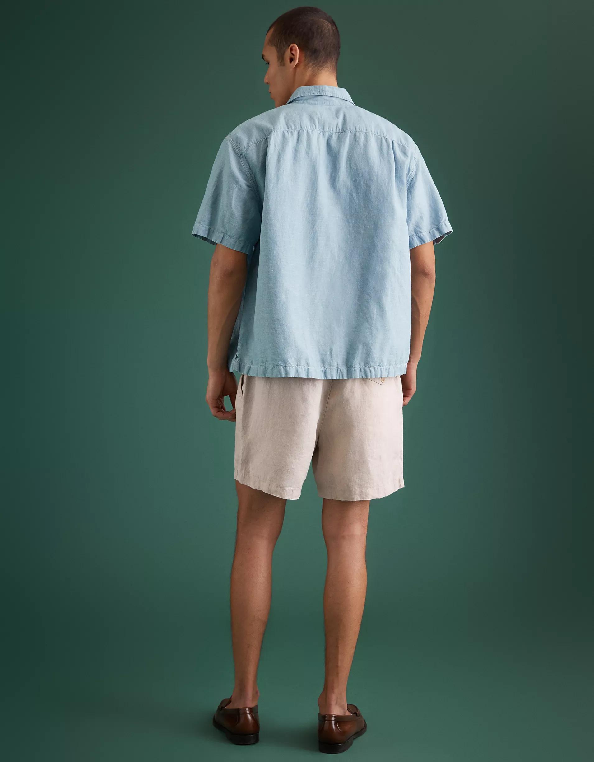 AE77 Premium Linen Pull-On Short Product Image
