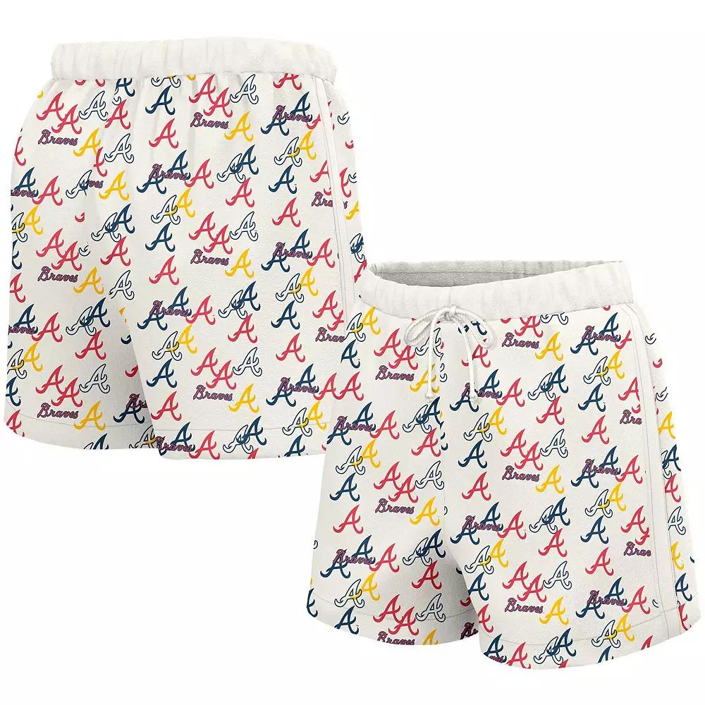 Women's Lusso White Atlanta Braves Marge Shorts,  Product Image