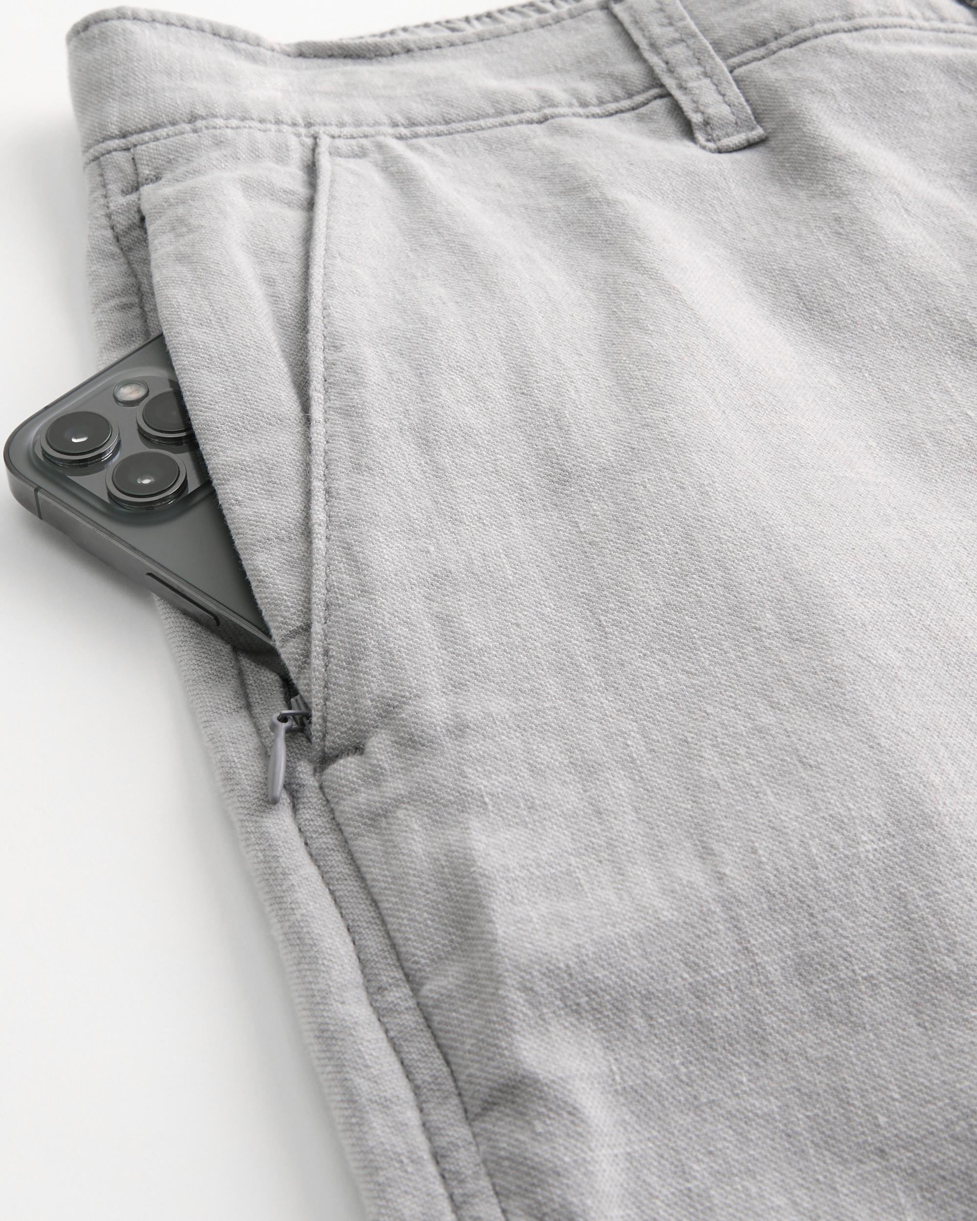 Slim Straight Stretch Linen-Blend Pants Product Image