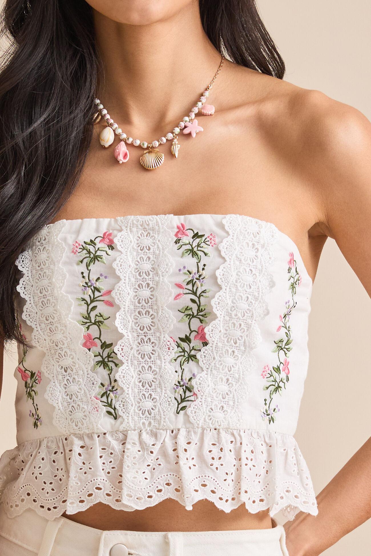 Ingrid Floral Lace Tube Top Product Image
