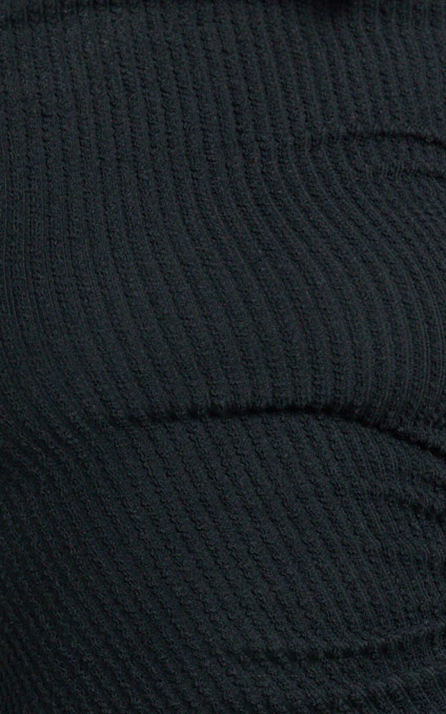 Brenda Mini Dress - Boat Neck Rib Knit Bodycon Dress in Black Product Image