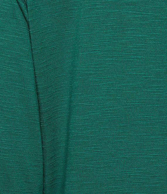 Slim Factor by Investments Chloe V-Neck 3/4 Sleeve Mixed Media Top Product Image