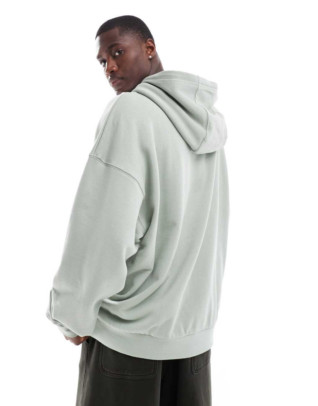 Nike Club French terry oversized hoodie in olive Product Image