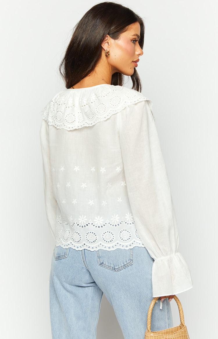 Poppie White Long Sleeve Top Product Image