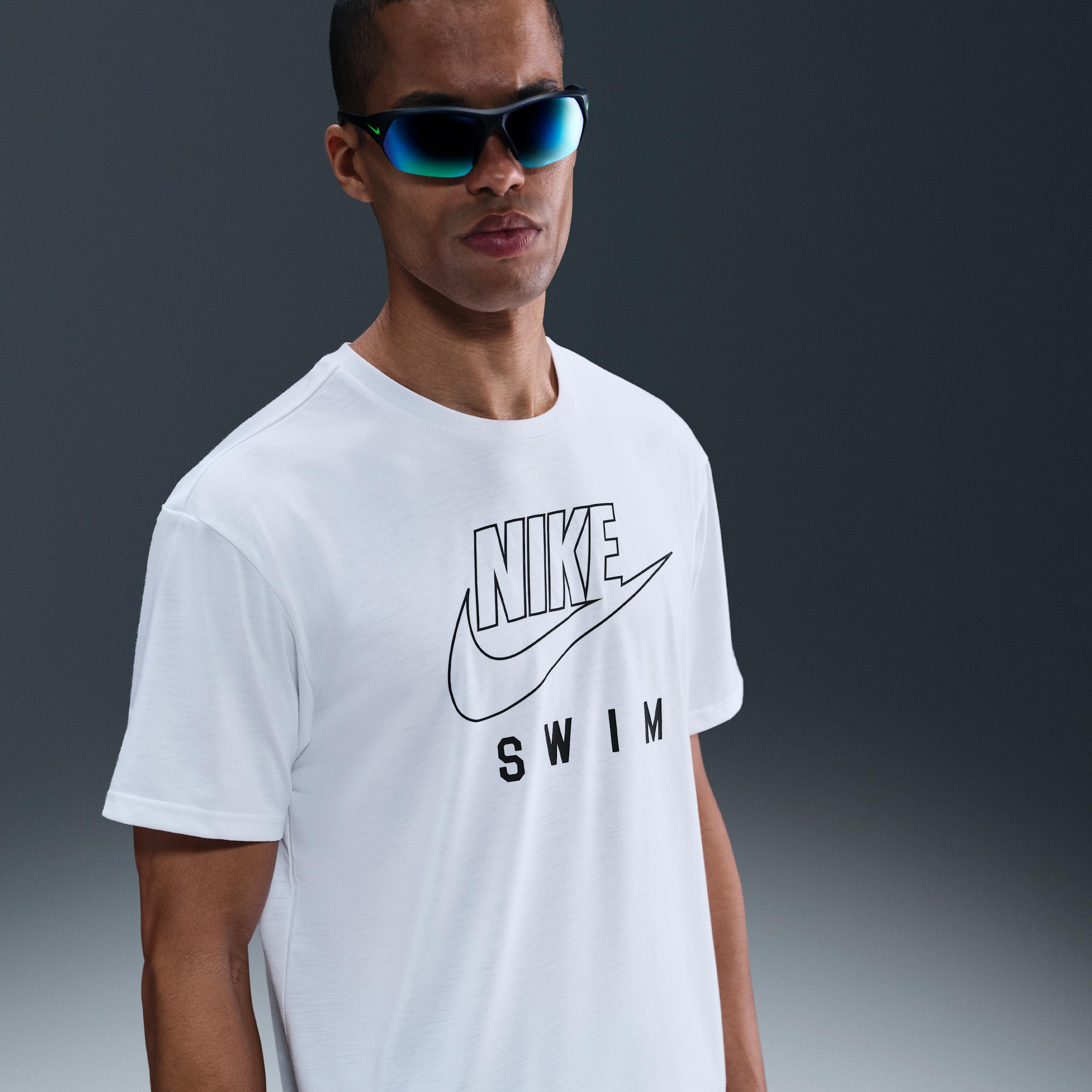Nike Mens Swim Swoosh Hydroguard Short-Sleeve Top | NESSF524-100 Product Image