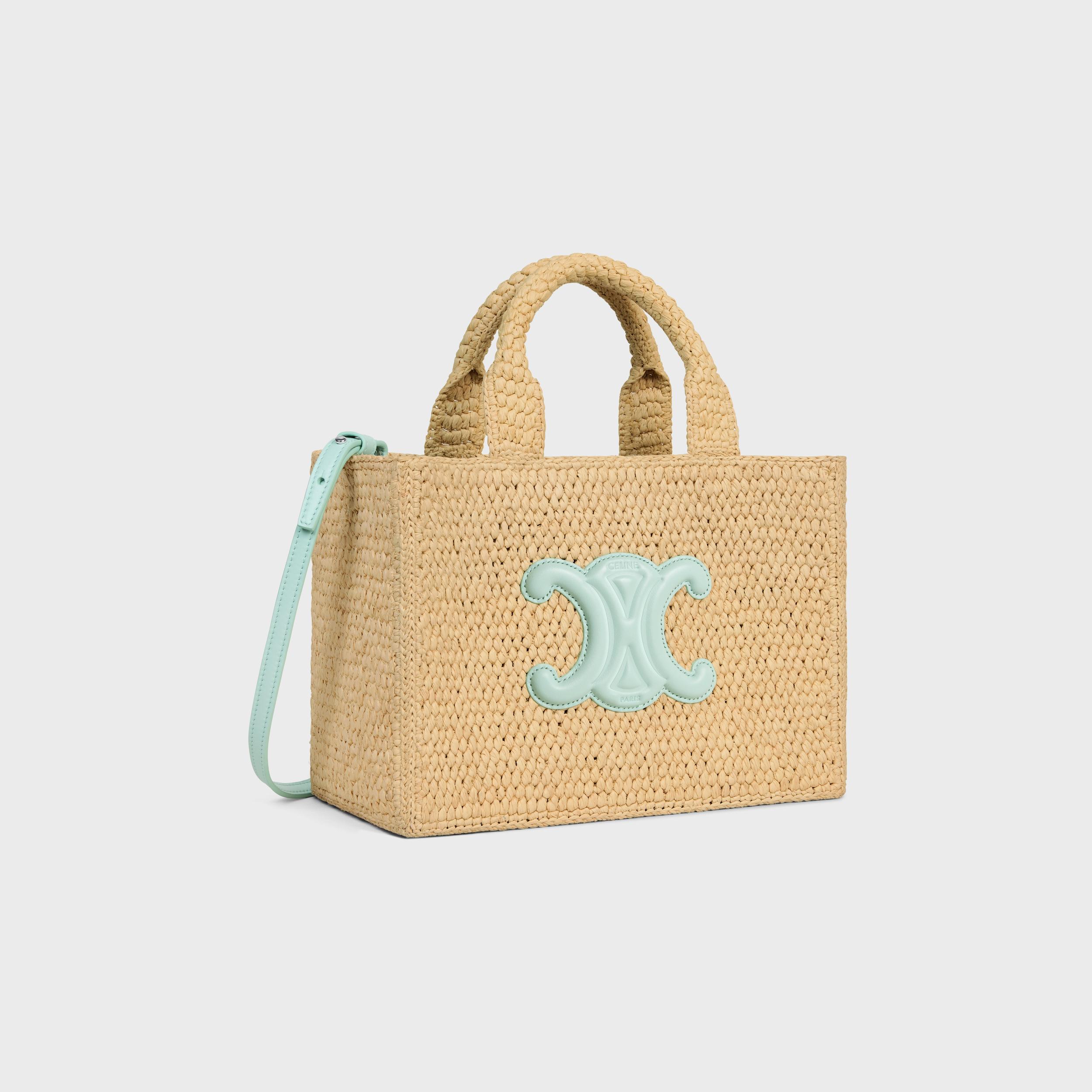 SMALL CABAS THAIS IN Raffia and calfskin Product Image