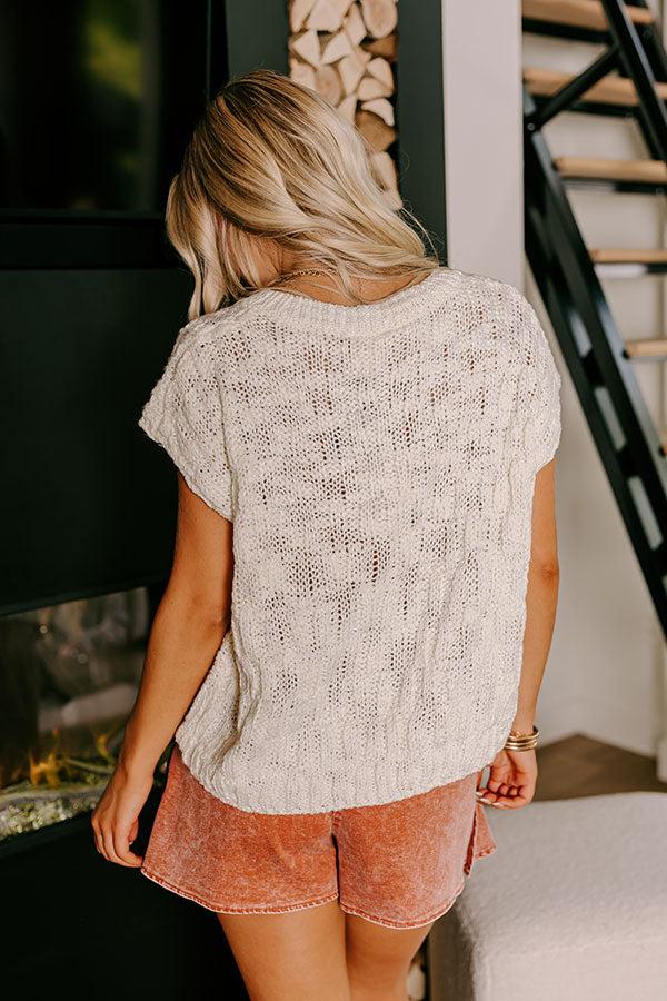 Block Party Chic Knit Top in Ivory Product Image