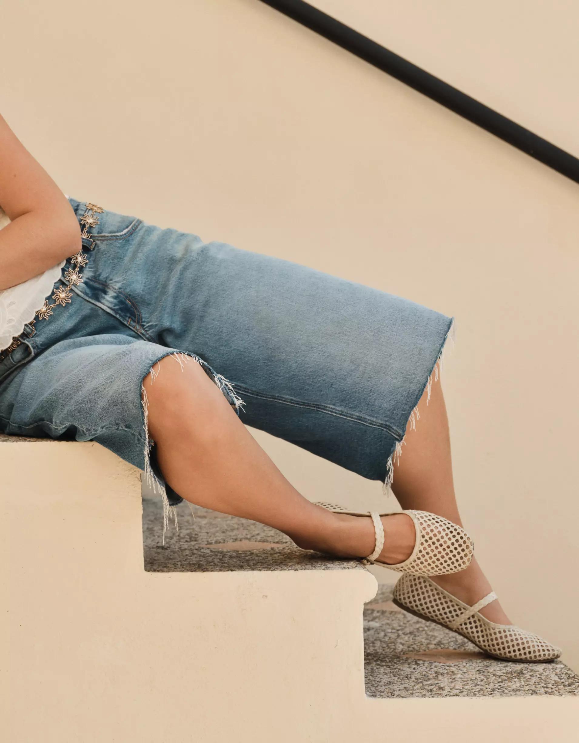 AE Raffia Mesh Mary Jane Flats Product Image