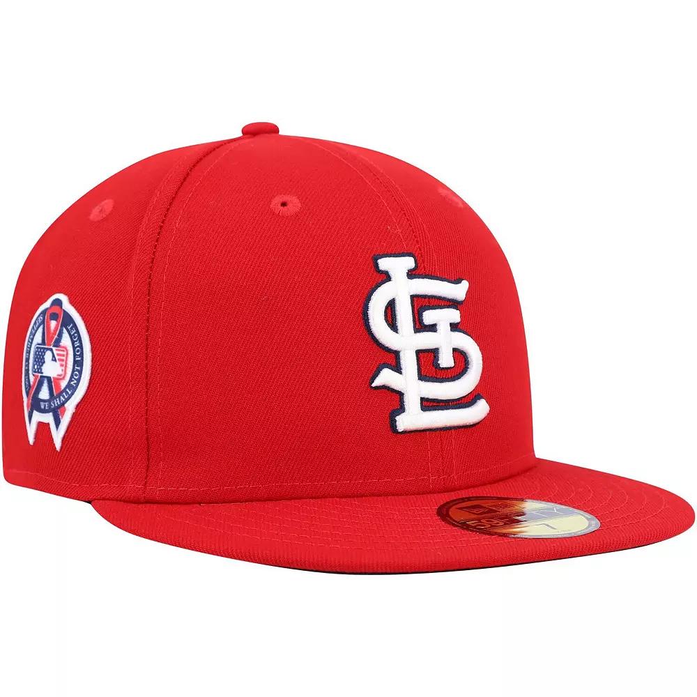 Men's New Era Red St. Louis Cardinals 9/11 Memorial Side Patch 59FIFTY Fitted Hat,  Product Image
