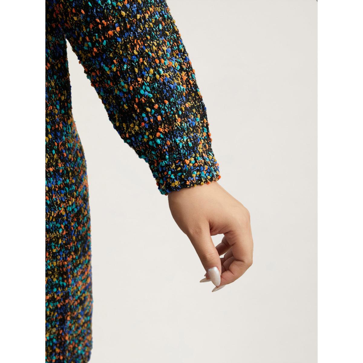 Plus Size Color Textured Open Front Cardigan Multicolor Women Leisure Loose Long Sleeve Casual Cardigans BloomChic 26/4X Product Image