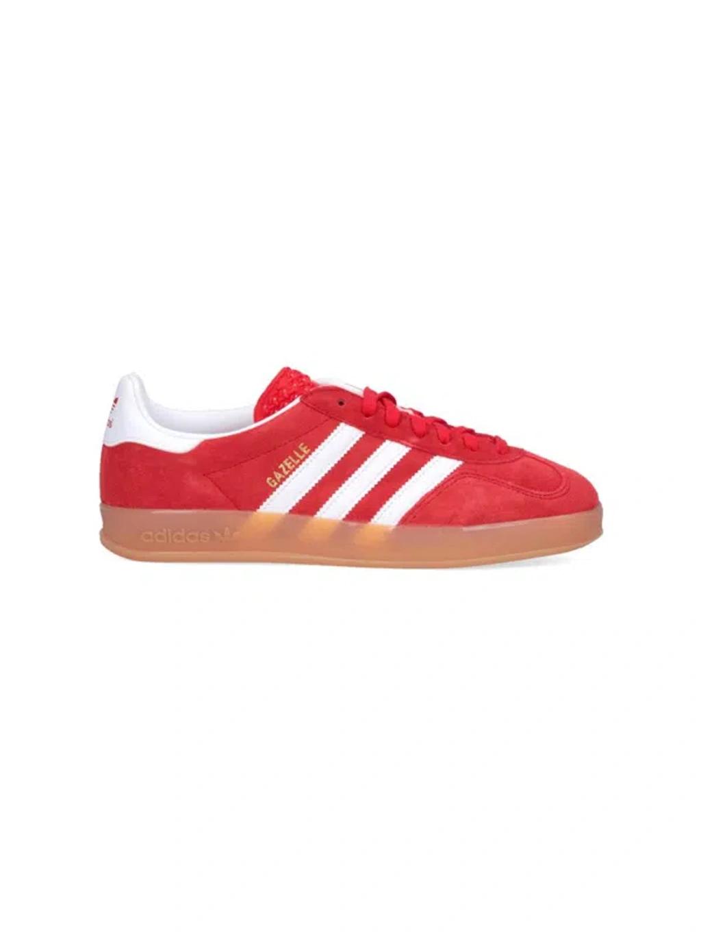 ADIDAS ORIGINALS Gazelle Suede Sneakers With Branded Heel In Red Product Image