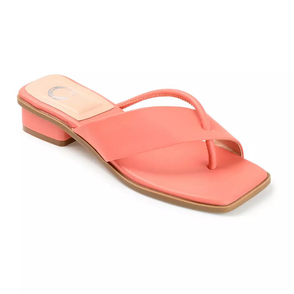 Journee Mina Women's Heeled Thong Sandals,  Product Image