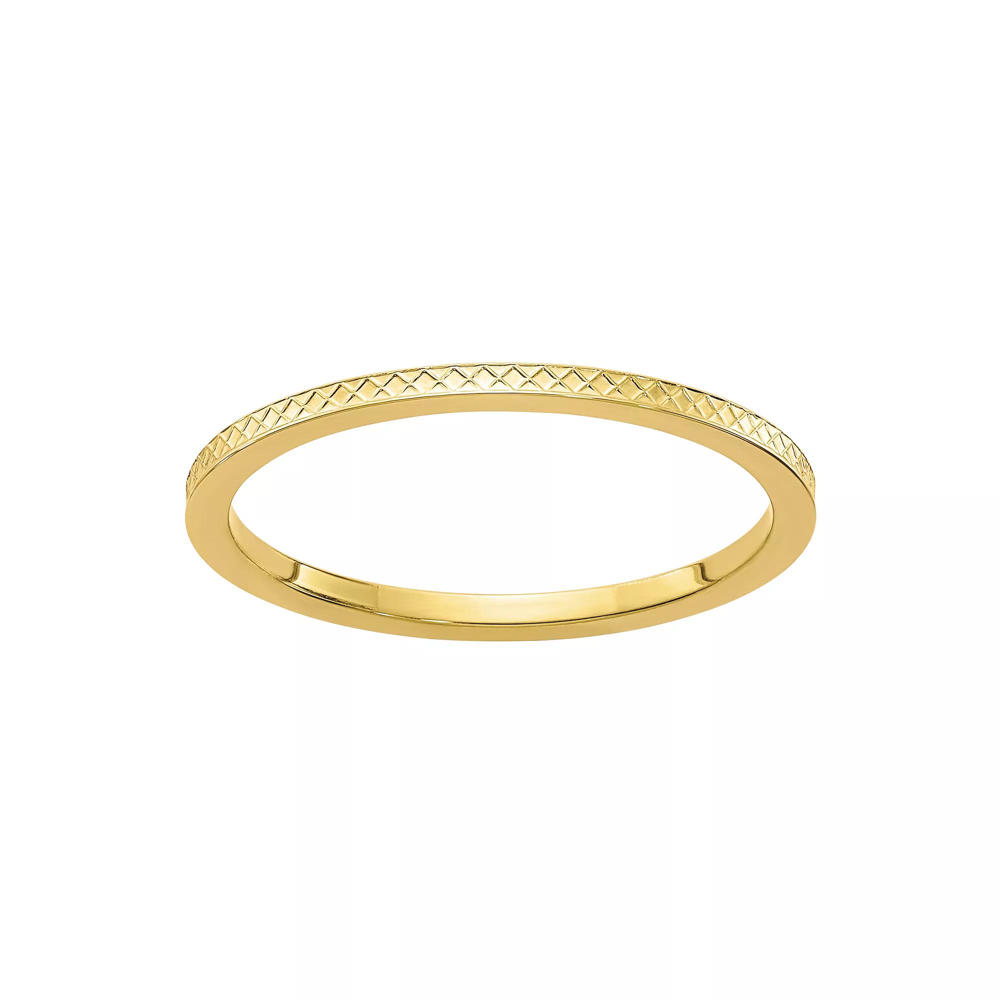 Stacks & Stones 10k Gold 1.2 mm Crisscross Pattern Stackable Band, Womens Product Image