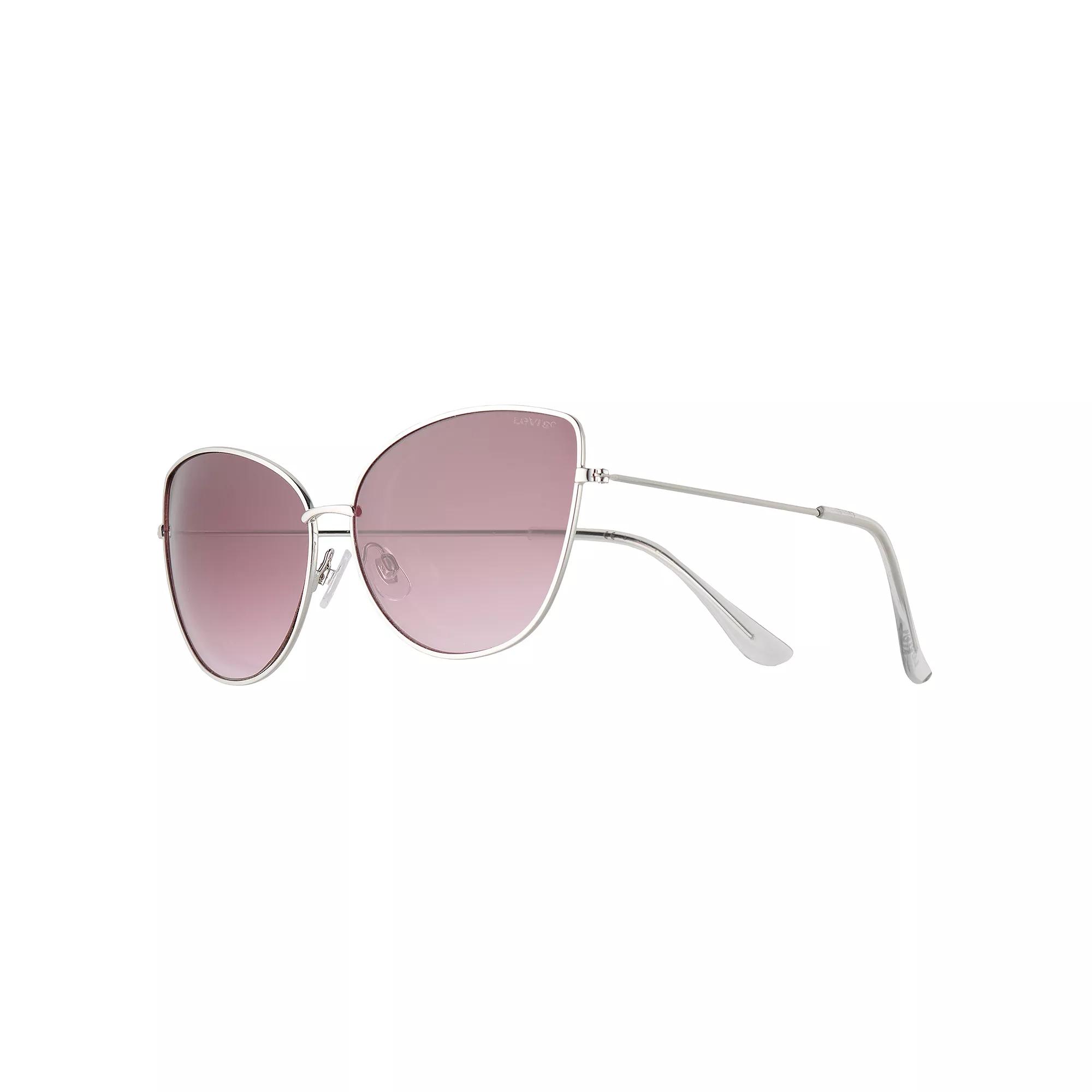 Women's Levi's® 60mm Metal Cat Sunglasses, Silver Product Image