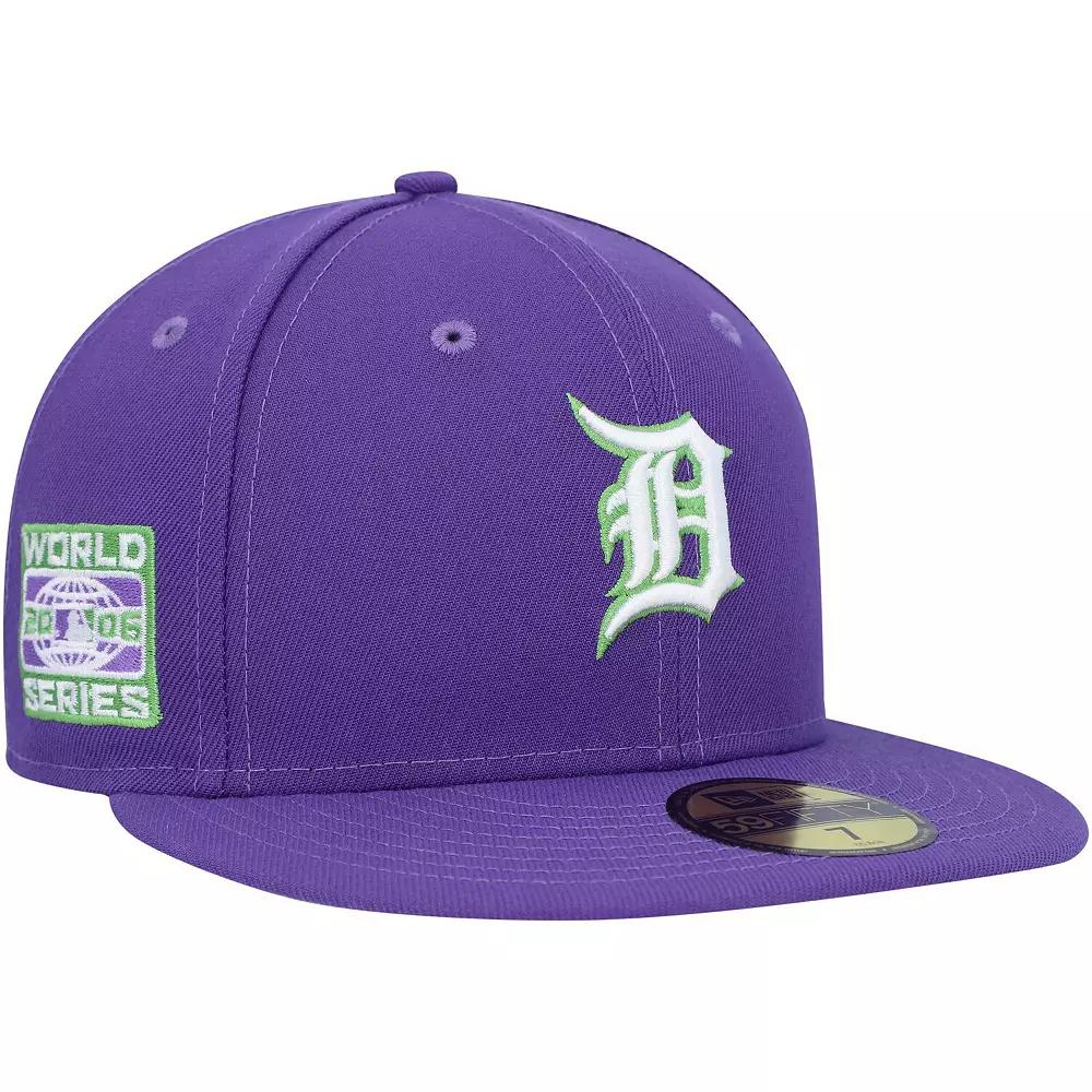 Men's New Era Purple Detroit Tigers Lime Side Patch 59FIFTY Fitted Hat, Size: 7 1/4 Product Image