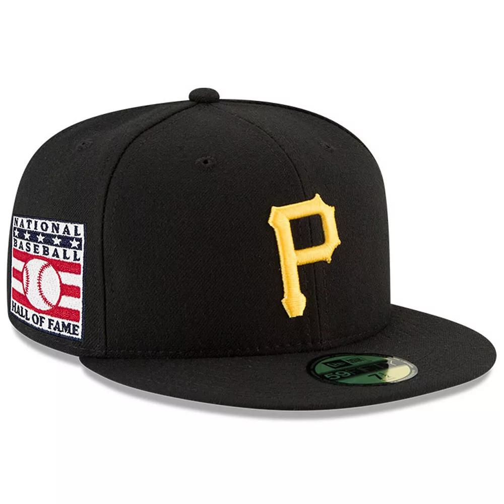 Men's New Era Black Pittsburgh Pirates National Baseball Hall of Fame 59FIFTY Fitted Hat, Size: 7 Product Image