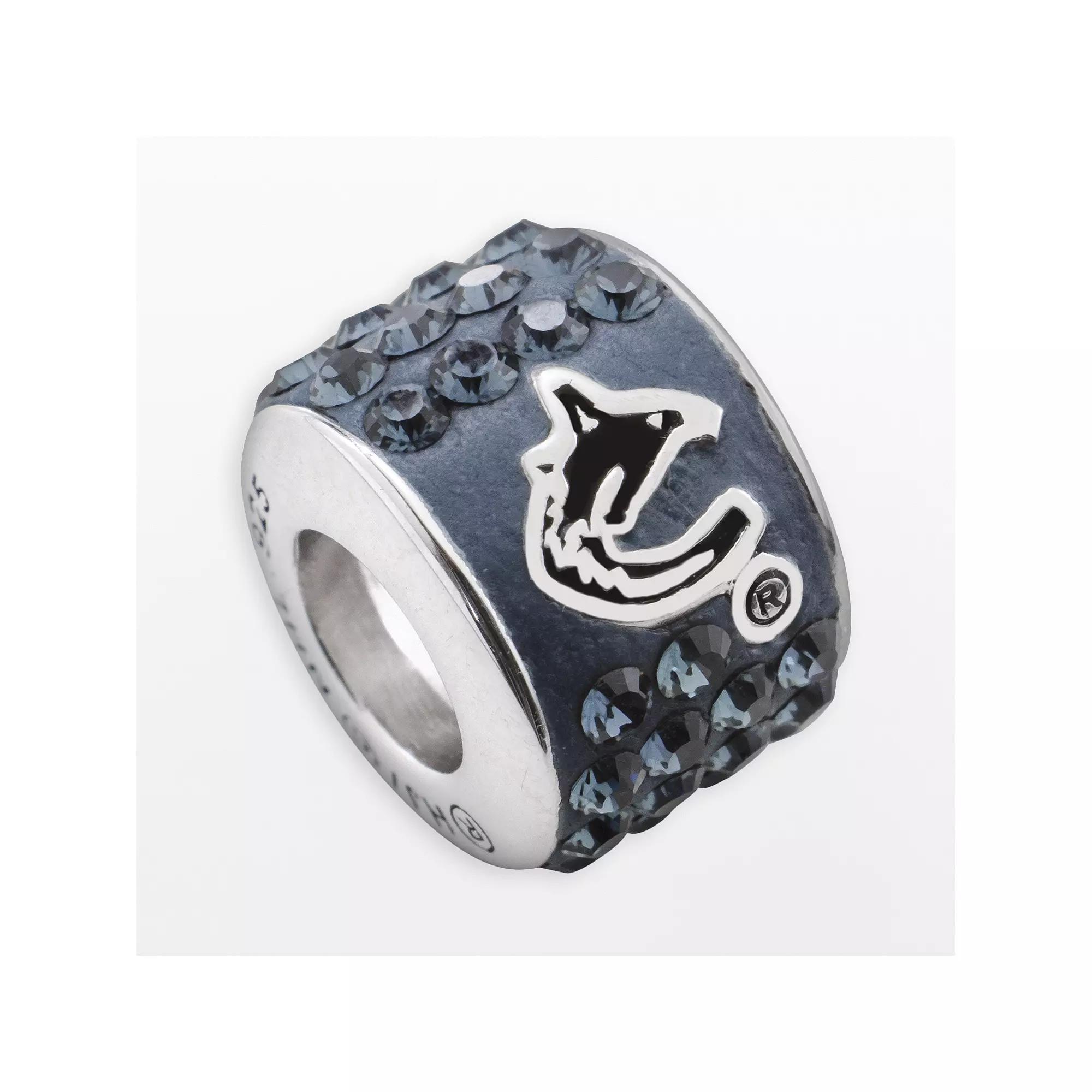 LogoArt Vancouver Canucks Sterling Silver Crystal Logo Bead, Women's, Blue Product Image