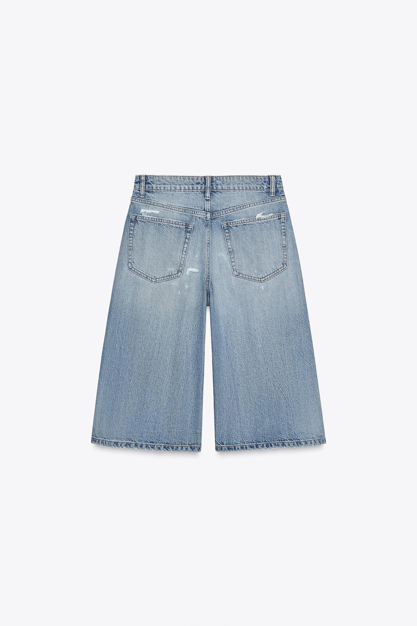 RIPPED BAGGY DENIM JORTS Product Image