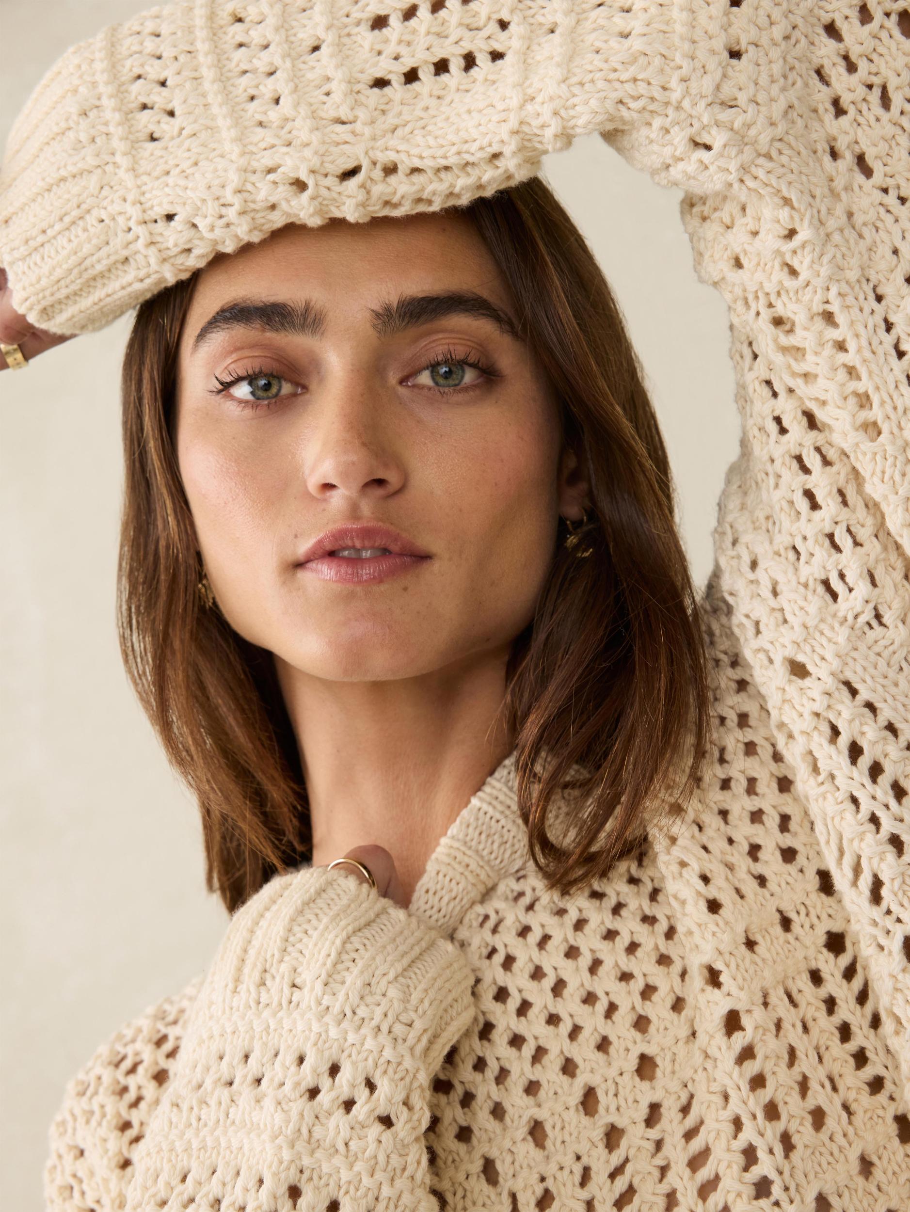 Whitecap Crochet Sweater - Cream Female Product Image