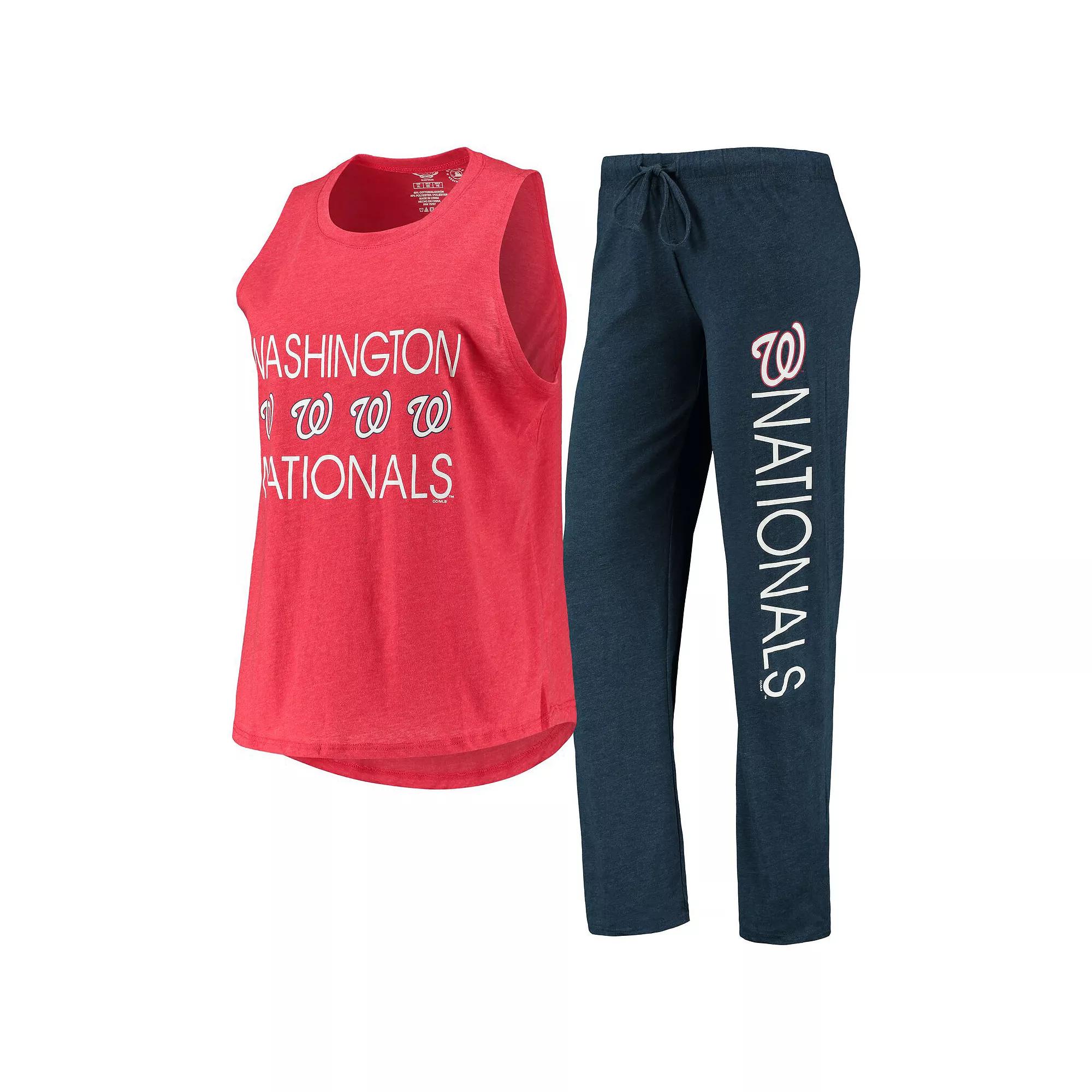 Women's Concepts Sport Navy/Red Washington Nationals Meter Muscle Tank Top & Pants Sleep Set,  Product Image