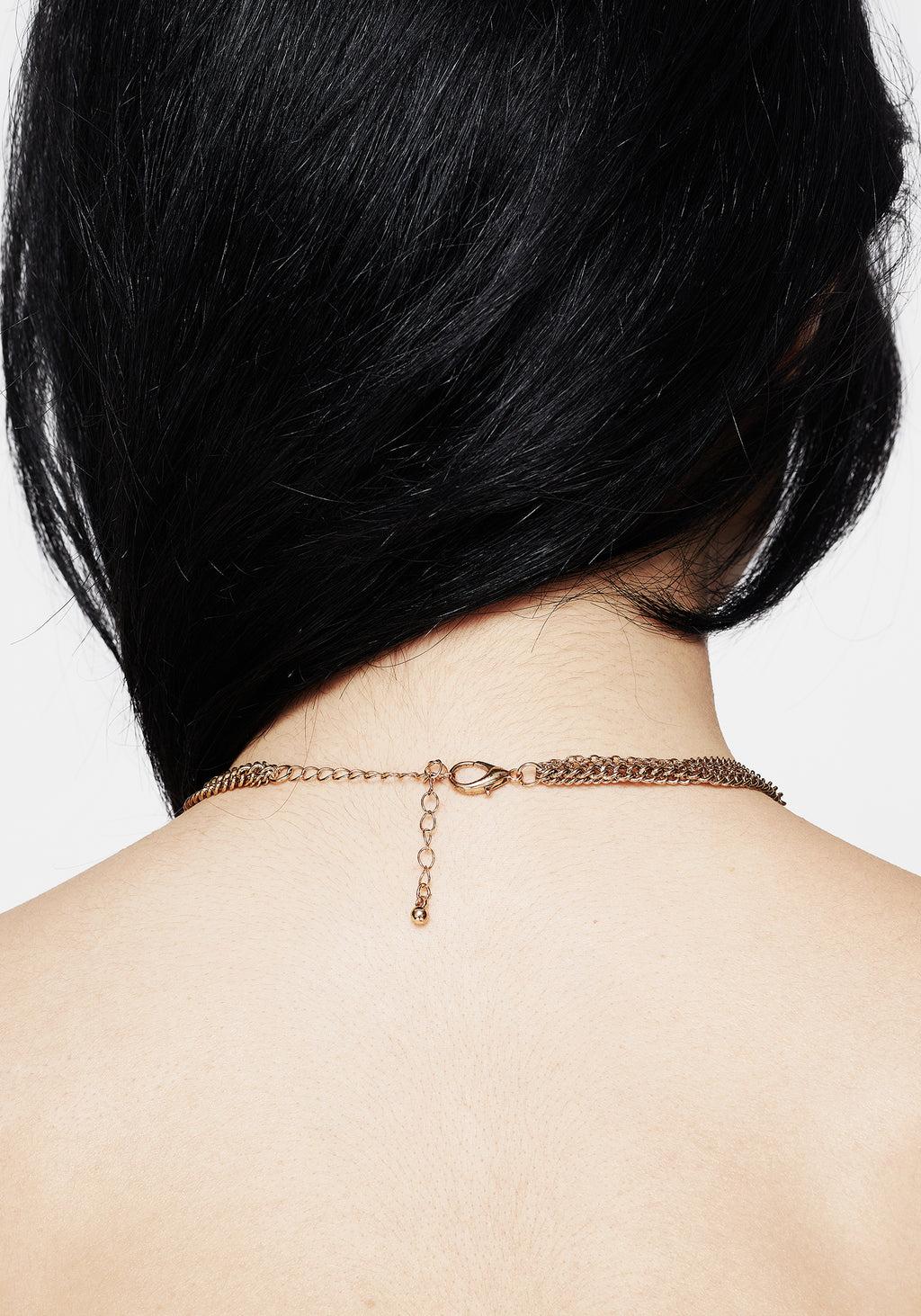 Valkyrie Layered Rune Choker Necklace - Gold Product Image