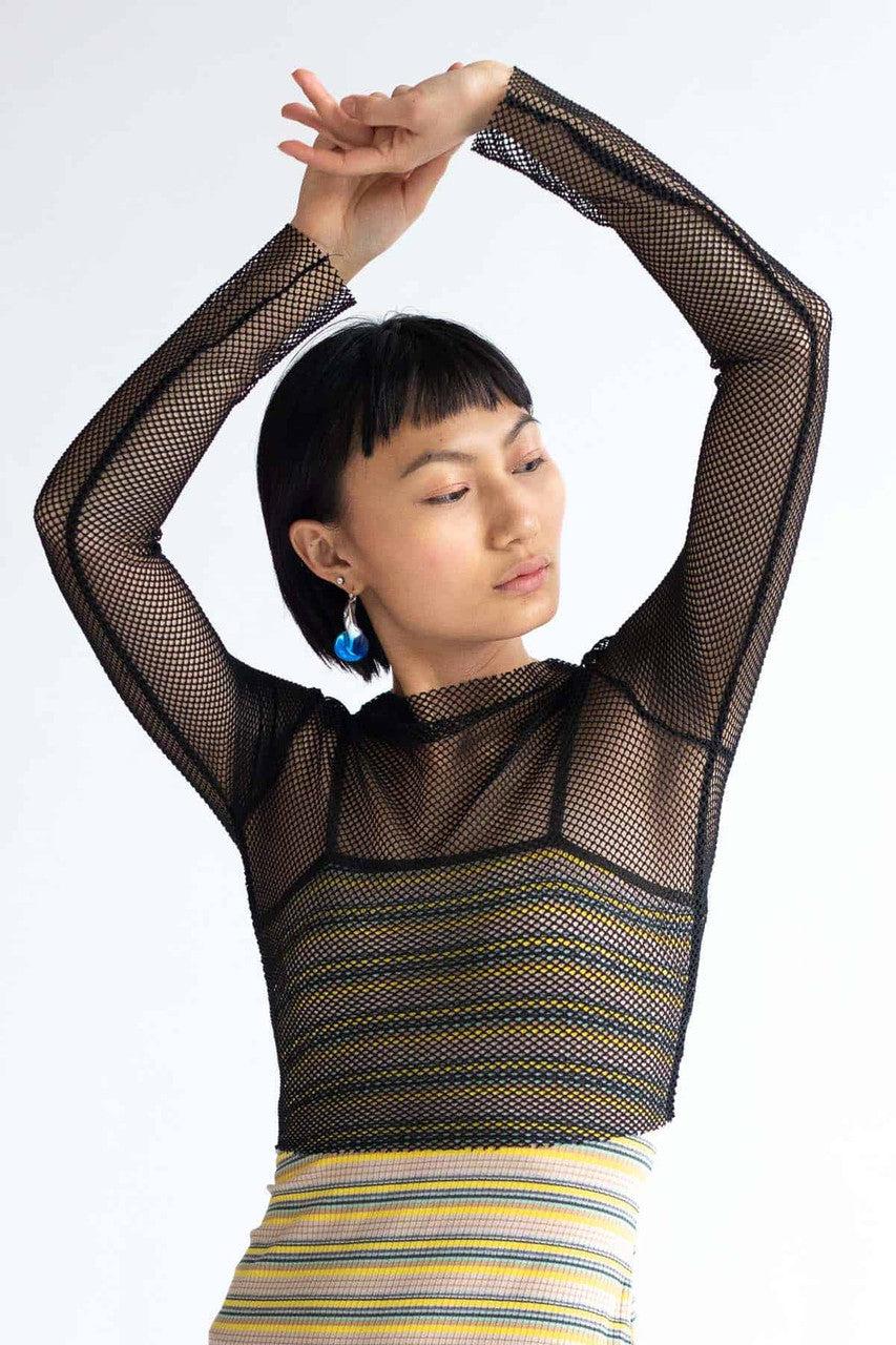 Fishnet Long Sleeve Top Product Image
