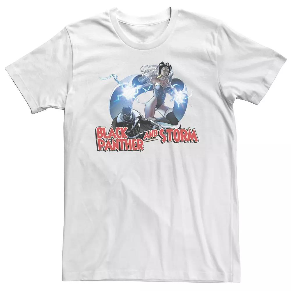 Big & Tall Marvel Black Panther And Storm Action Pose Tee, Men's, Size: 4XL, White Product Image