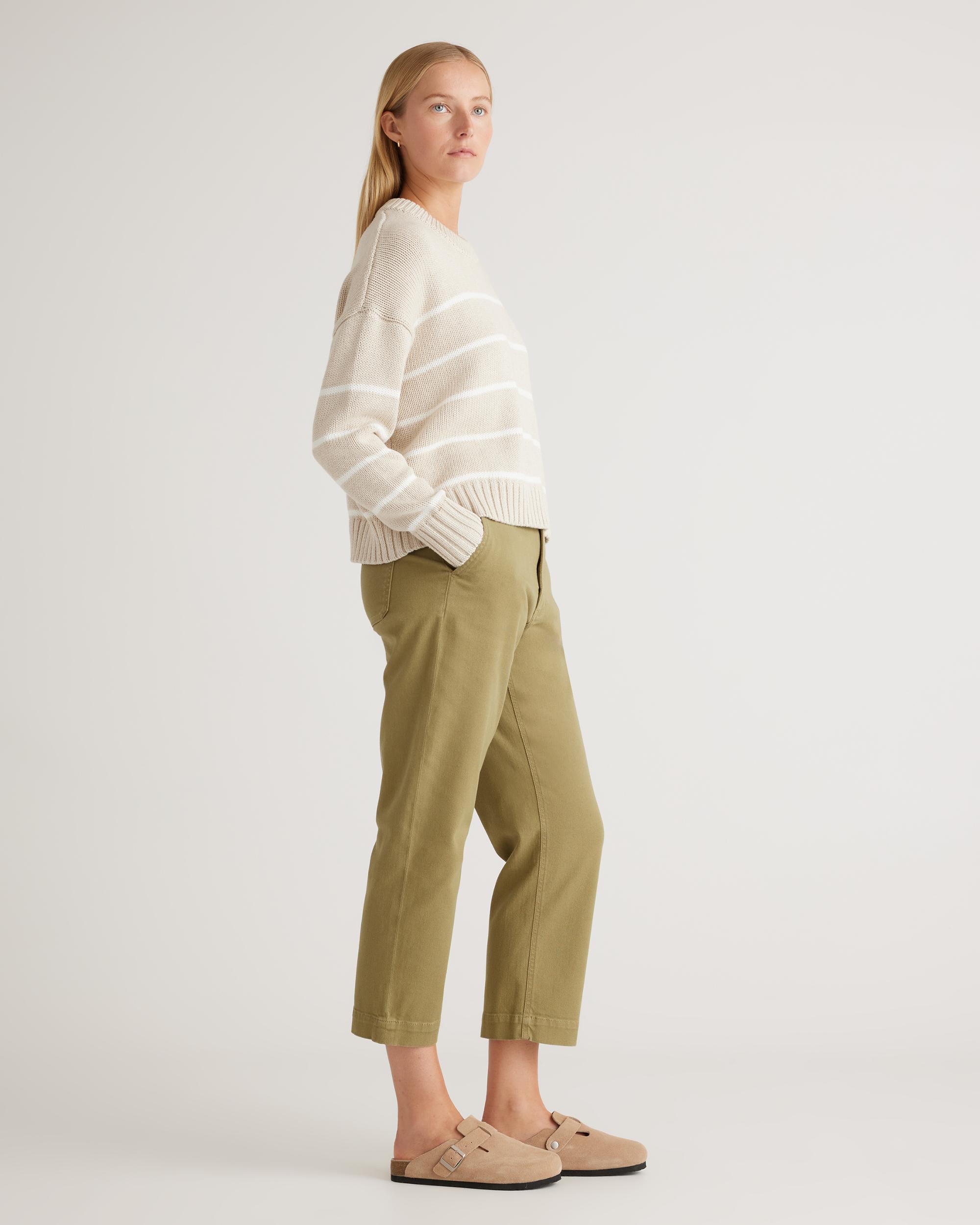 Quince | Women's Striped Crew Sweater Organic Cotton Product Image