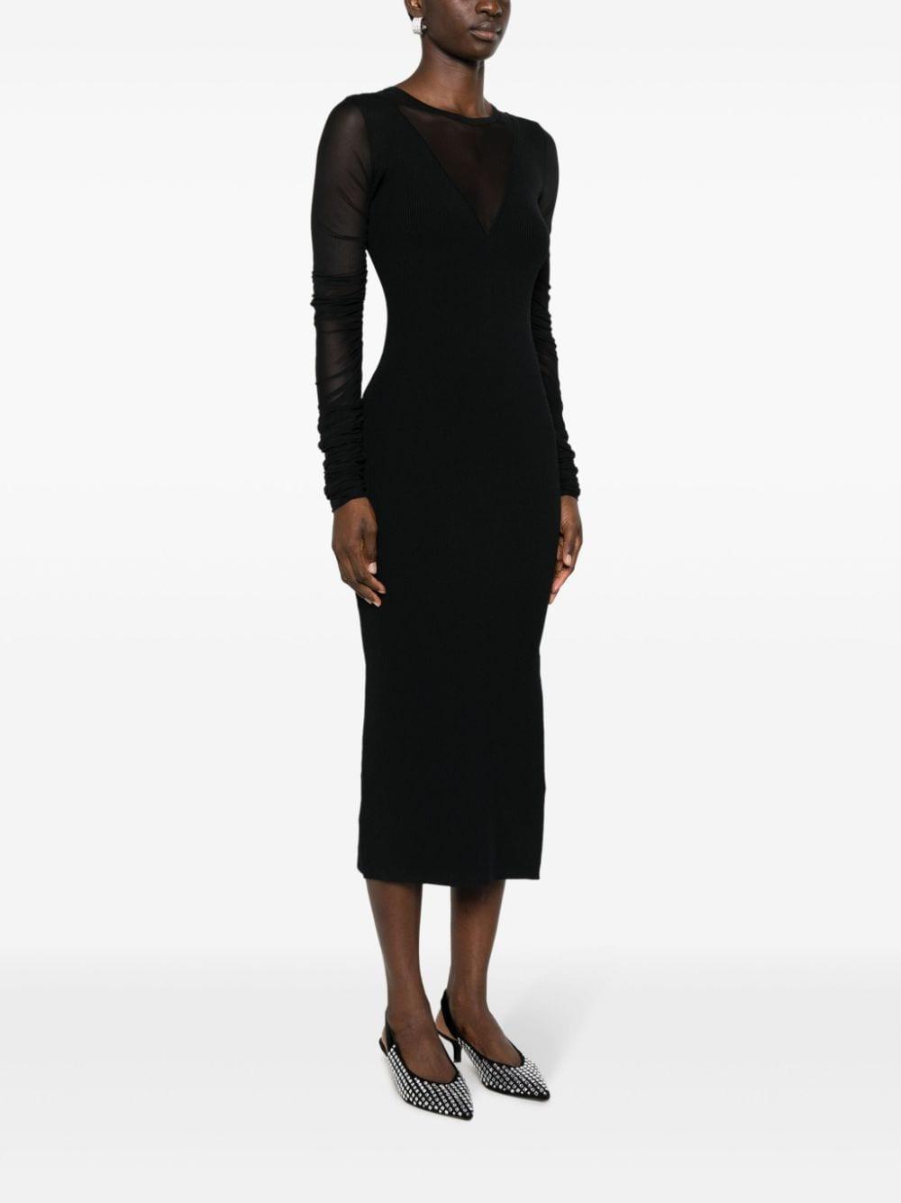panelled ribbed-knit midi dress Product Image