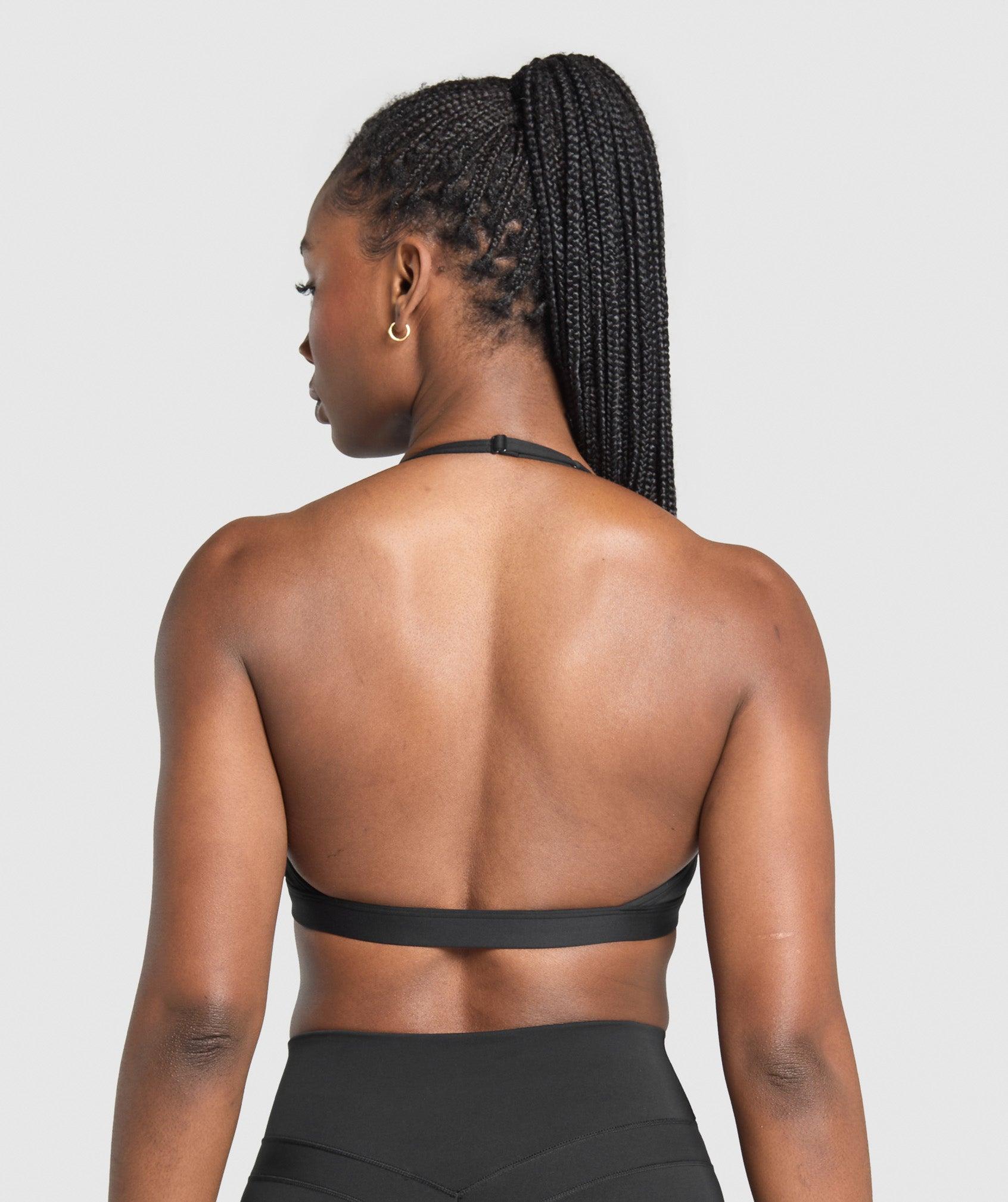 Gymshark Minimal Halterneck Sports Bra - Black Female Product Image