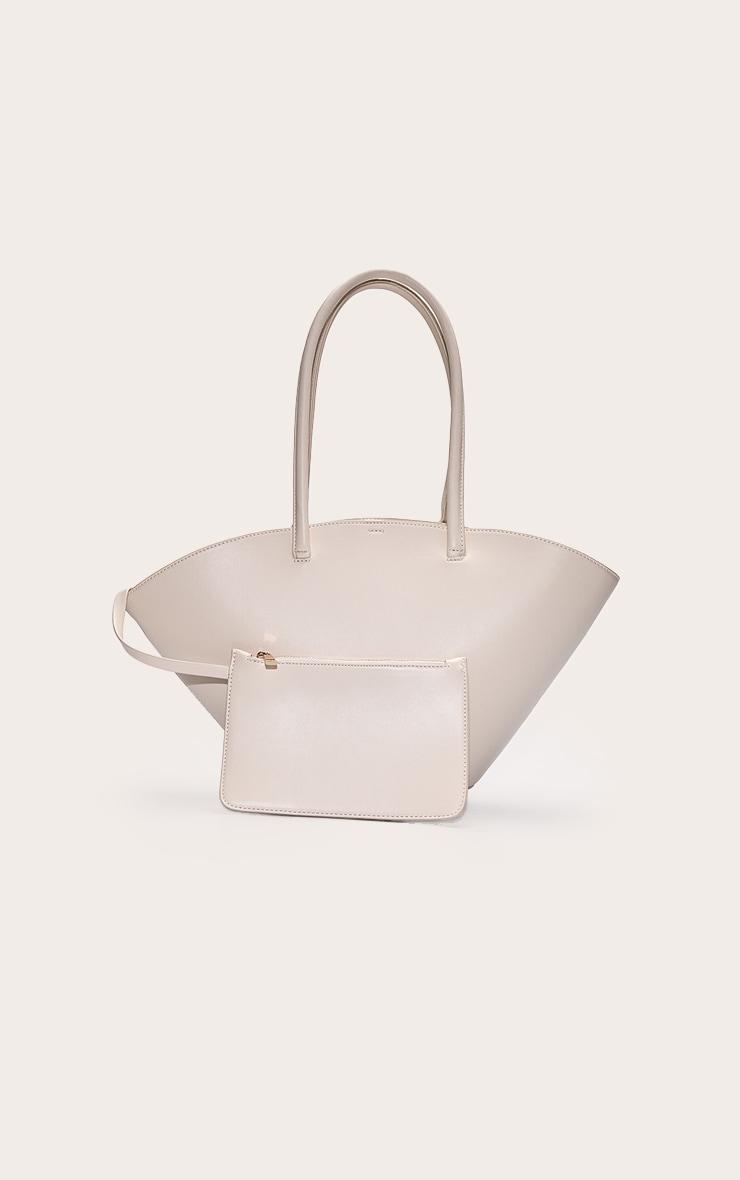 Cream PU Bucket Tote Bag Product Image