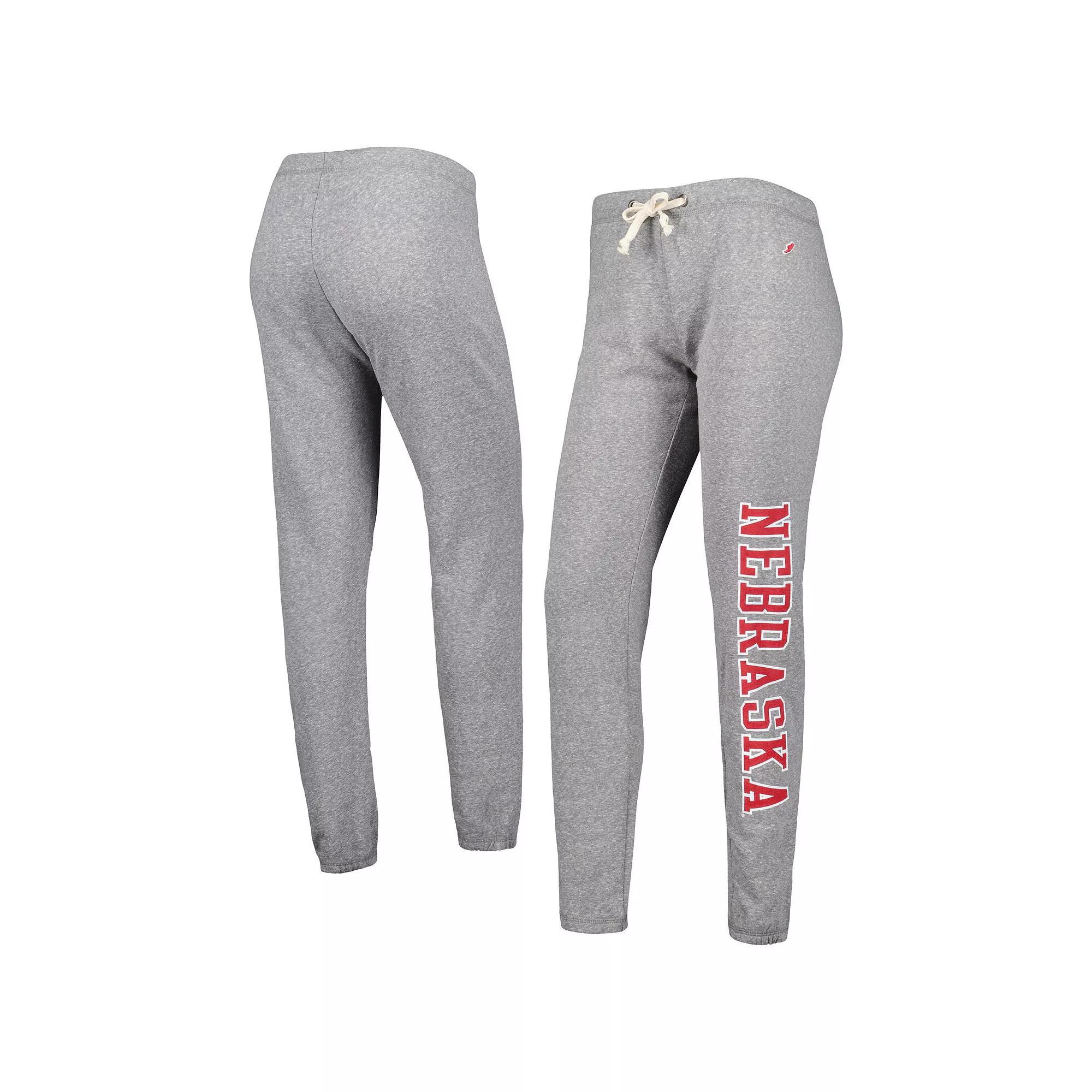 Womens League Collegiate Wear Heather Gray Nebraska Huskers Victory Springs Tri-Blend Jogger Pants Product Image