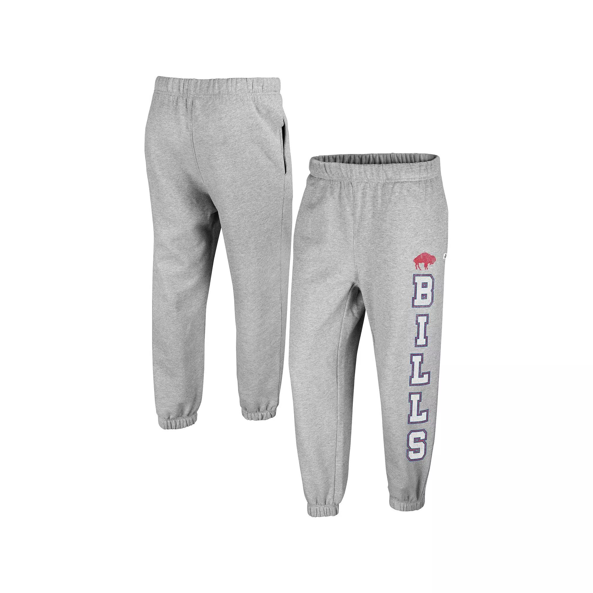 Women's '47 Gray Buffalo Bills Double Pro Harper Jogger Sweatpants, Size: Large, Grey Product Image
