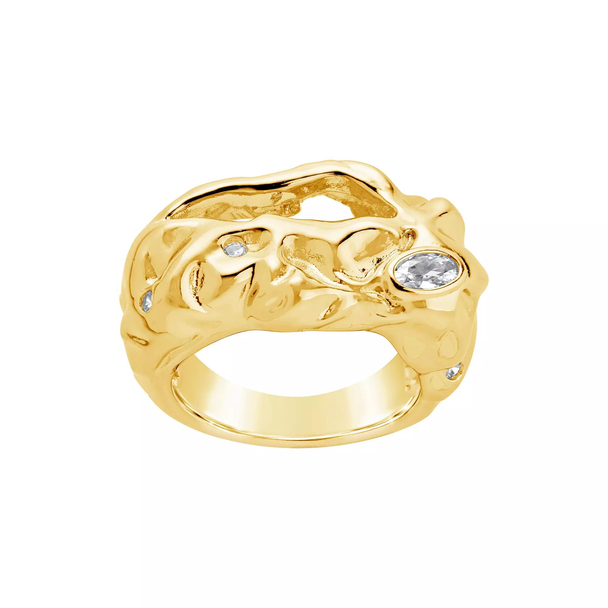 MC Collective Cubic Zirconia Molten Ring, Women's, Size: 6, Silver Tone Product Image