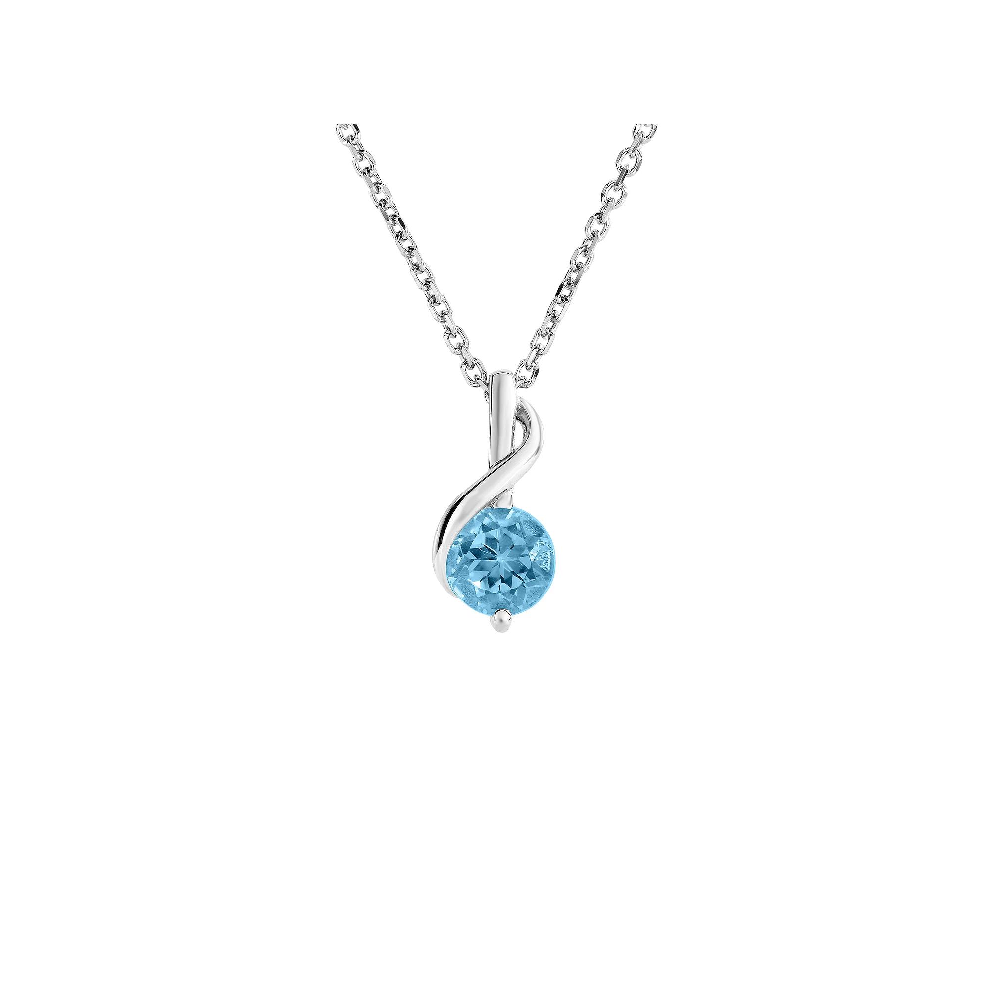 Sterling Silver Blue Topaz Pendant Necklace, Womens Product Image