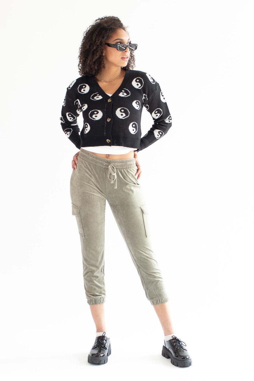 Cropped Yin & Yang Cardigan Product Image