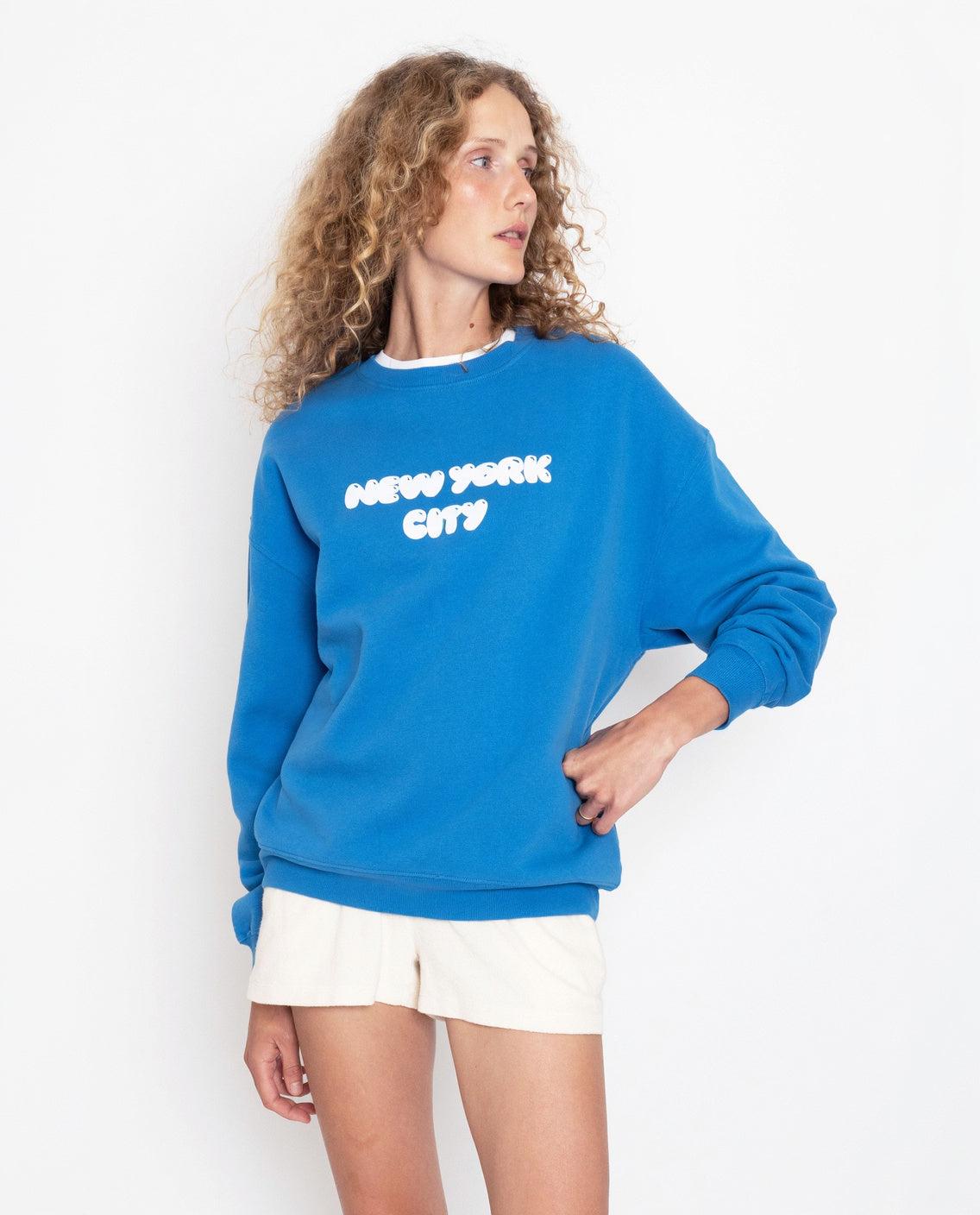 The Oversized New York City Sweatshirt - Royal Blue Female Product Image