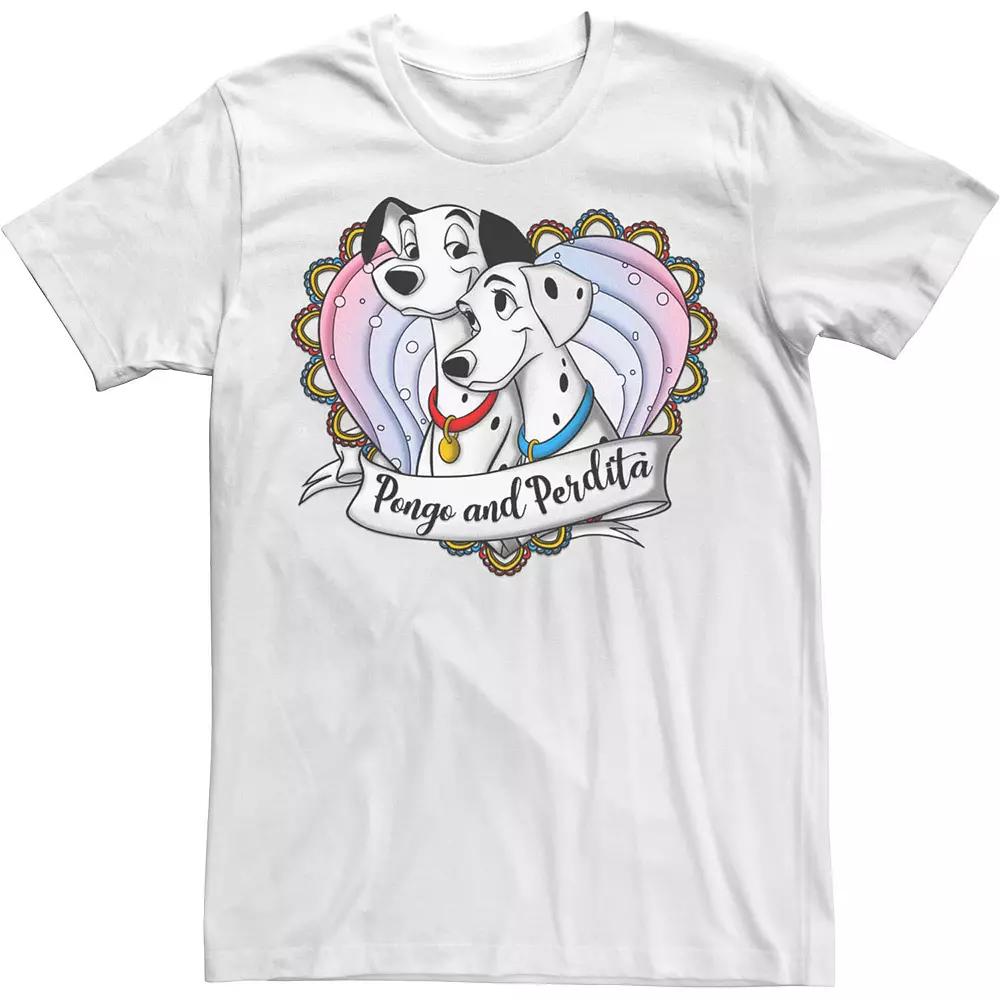 Disney's 101 Dalmatians Pongo And Perdita Men's Gradient Heart Tee,  Product Image
