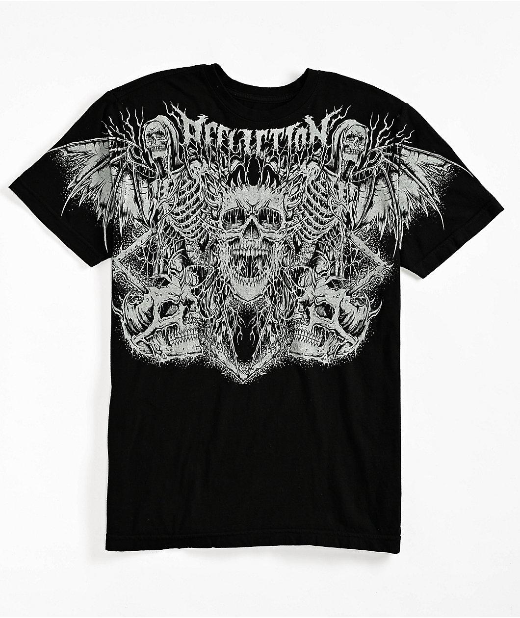 Affliction Horror Swarm Black T-Shirt Product Image
