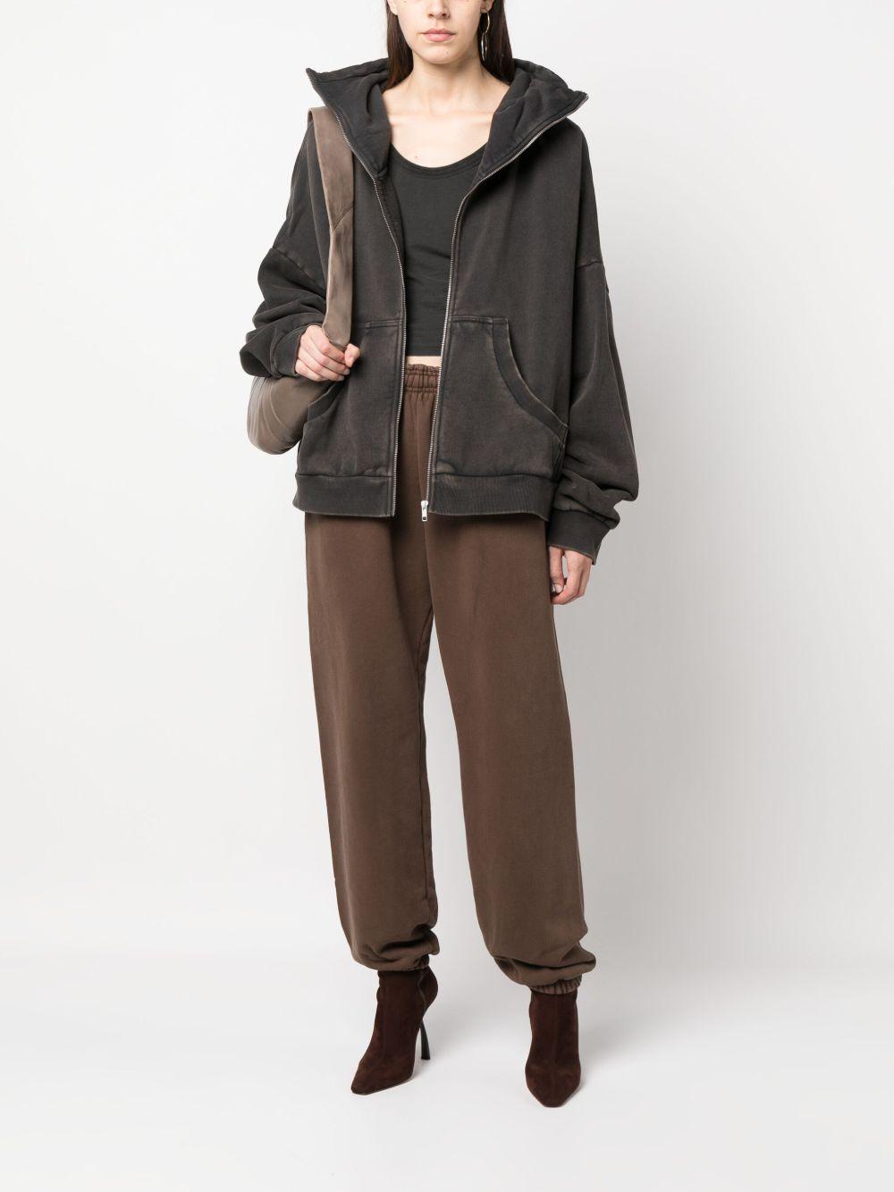 zip-fastening cotton hoodie Product Image